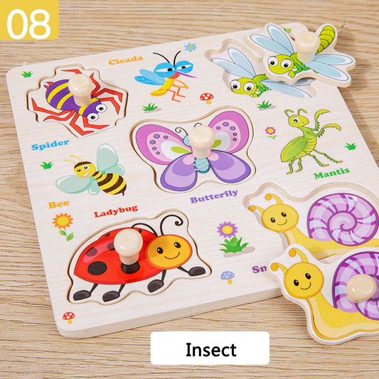Darzheoy Wooden Puzzles for Toddlers, Montessori Toys for Toddlers Age 1-3, Kids Educational Learning Toys, Early Educational Toys, Christmas Birthday Gifts for Boys & Girls G
