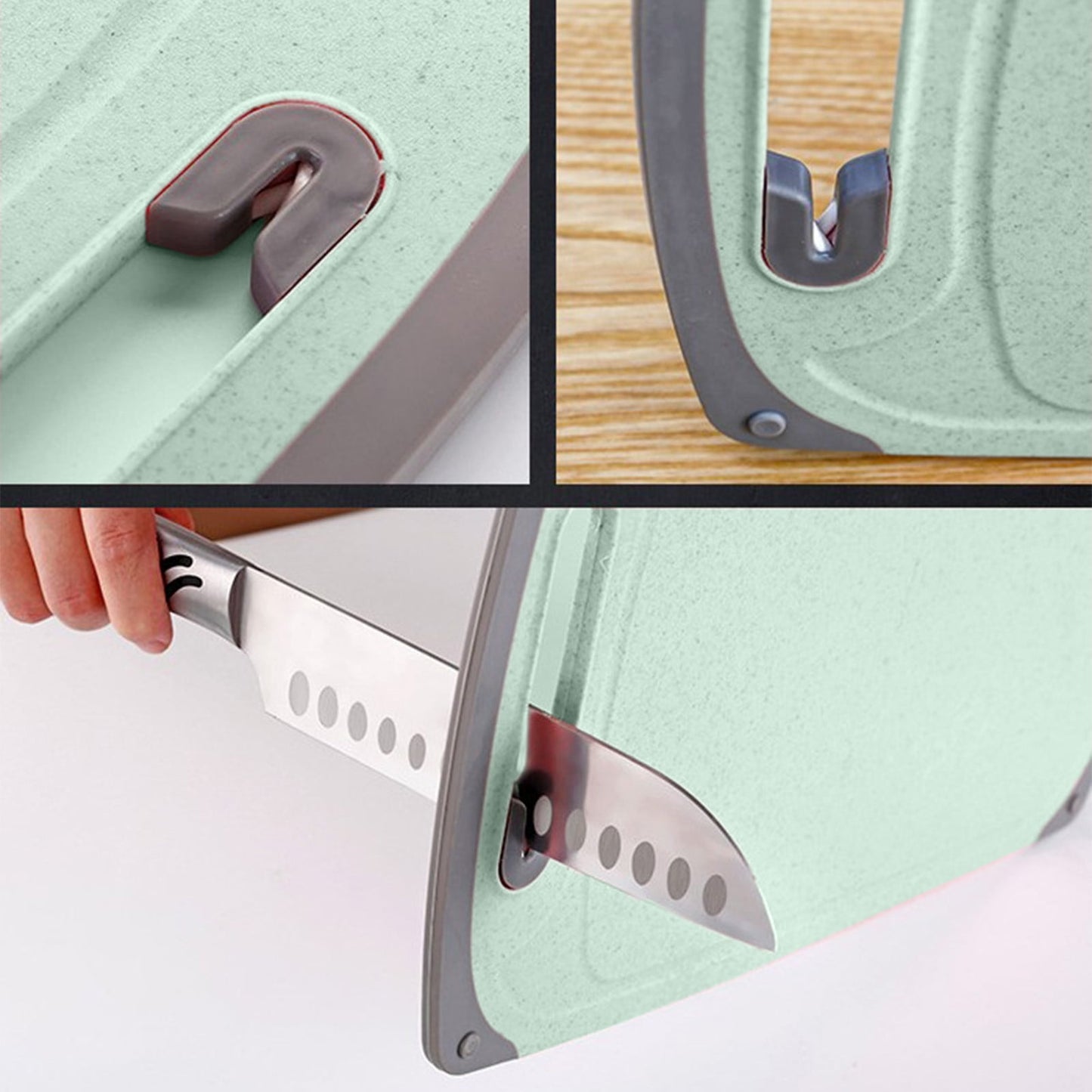Darzheoy Whetstones Buckwheat Cutting Boards for Kitchen Dishwasher Safe Doubles Sided Design Extra Large Cutting Board for Meat Easy Grip Handle Non Slip Green