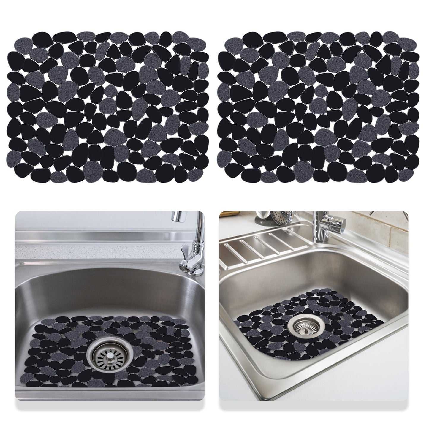 Darzheoy Pebble Sink Mat for Stainless Steel/Ceramic Sinks, PVC Sink Protectors Mats for Bottom of Kitchen Sink, Dish Drying Mat for Dishes and Glassware A