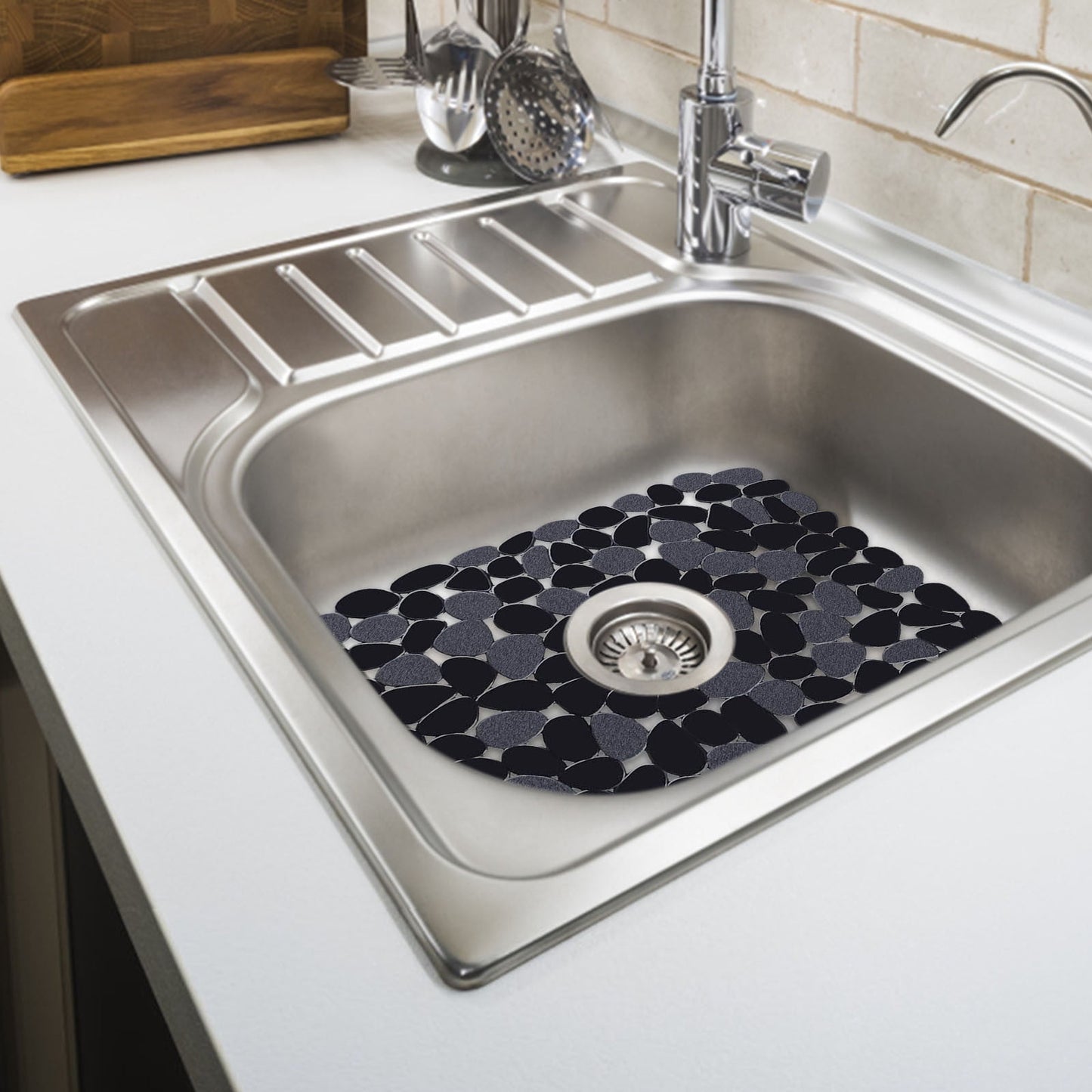 Darzheoy Pebble Sink Mat for Stainless Steel/Ceramic Sinks, PVC Sink Protectors Mats for Bottom of Kitchen Sink, Dish Drying Mat for Dishes and Glassware A