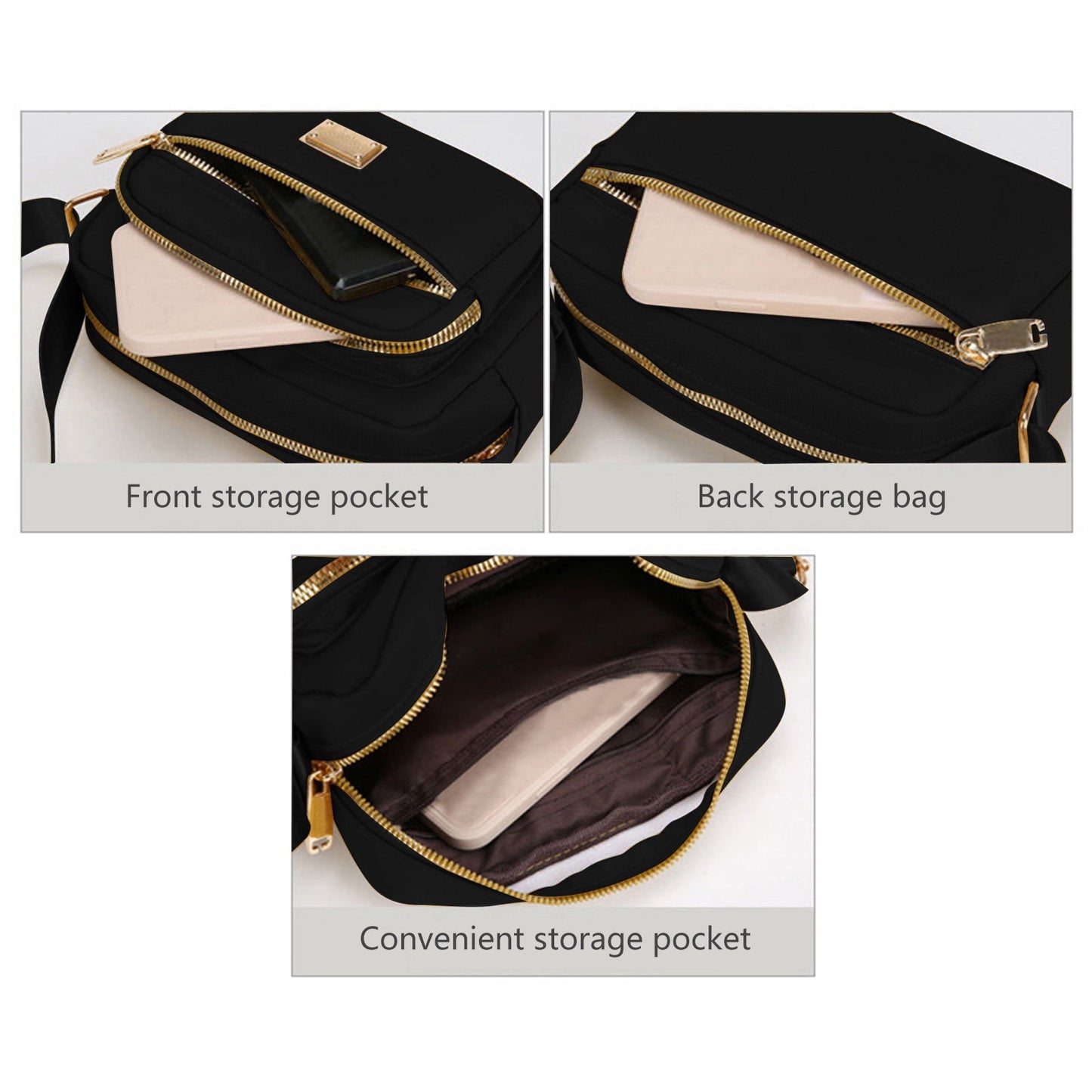 Darzheoy Fanny Packs for Women Crossbody Backpack Shoulder Messenger Bag Waterproof Everywhere Crossbody Belt Bag for Workout Running Travelling Black