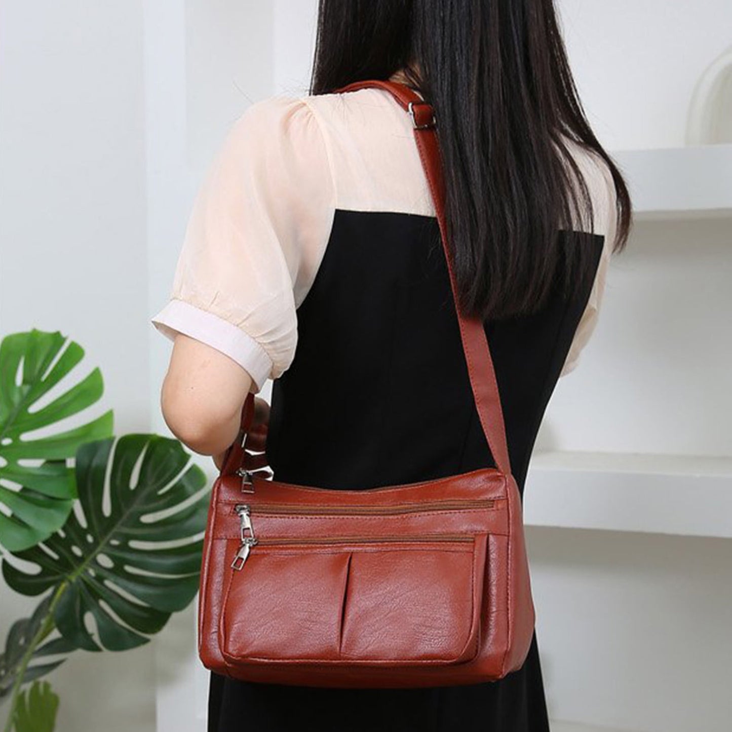 Darzheoy Purses for Women Soft PU Leather Shoulder Bag Ladies Crossbody Purse and handbags Lightweight Pocketbook Brown