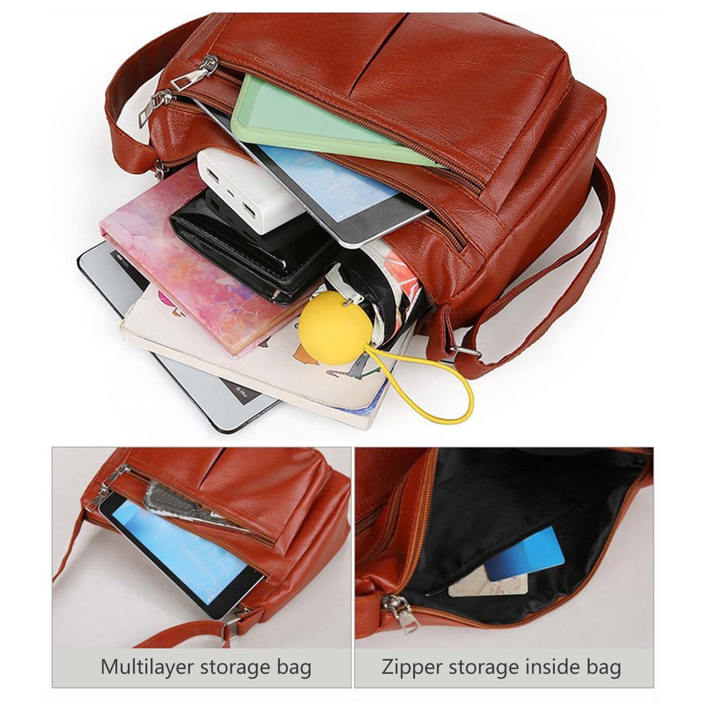 Darzheoy Purses for Women Soft PU Leather Shoulder Bag Ladies Crossbody Purse and handbags Lightweight Pocketbook Brown