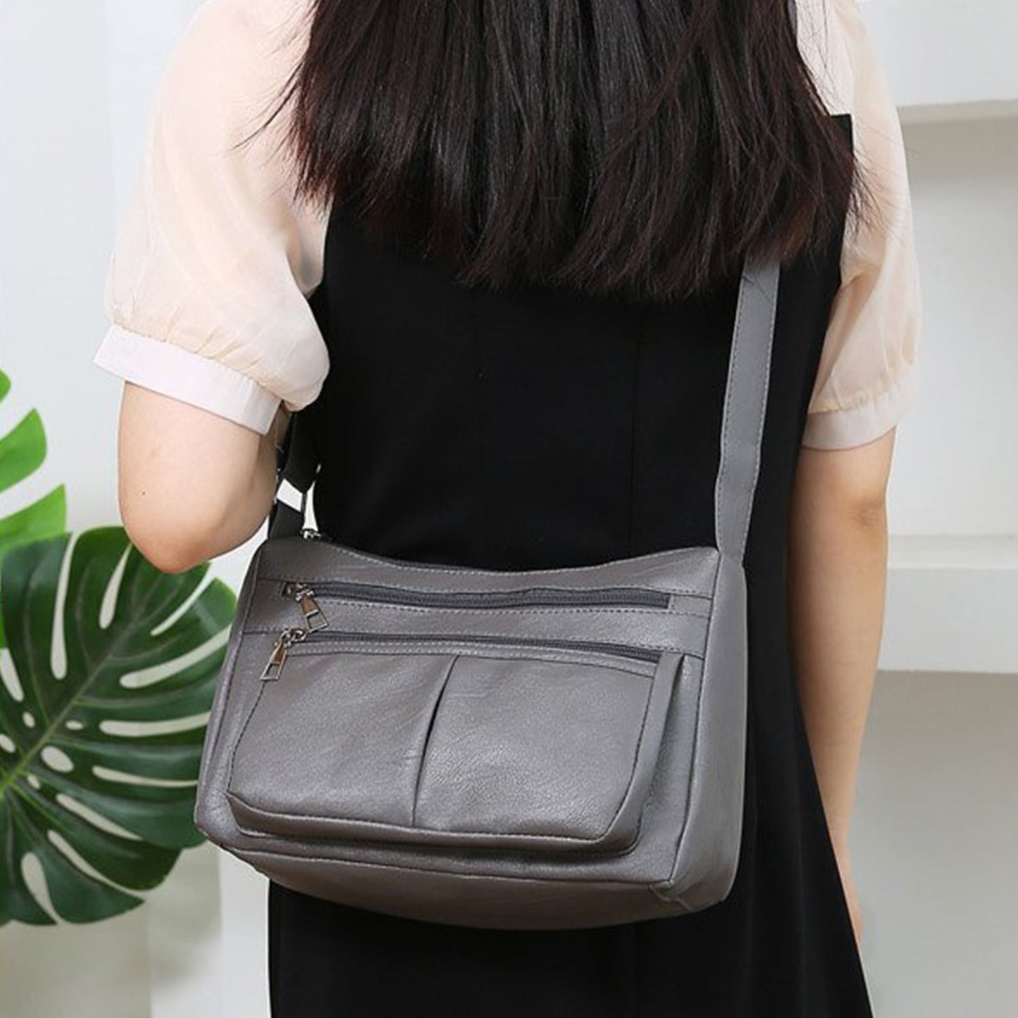 Darzheoy Purses for Women Soft PU Leather Shoulder Bag Ladies Crossbody Purse and handbags Lightweight Pocketbook Gray