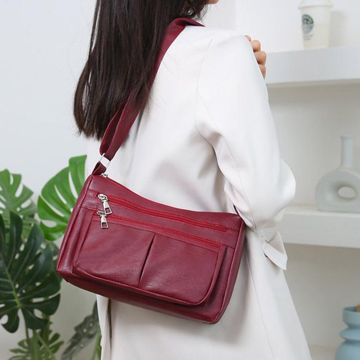 Darzheoy Purses for Women Soft PU Leather Shoulder Bag Ladies Crossbody Purse and handbags Lightweight Pocketbook Red