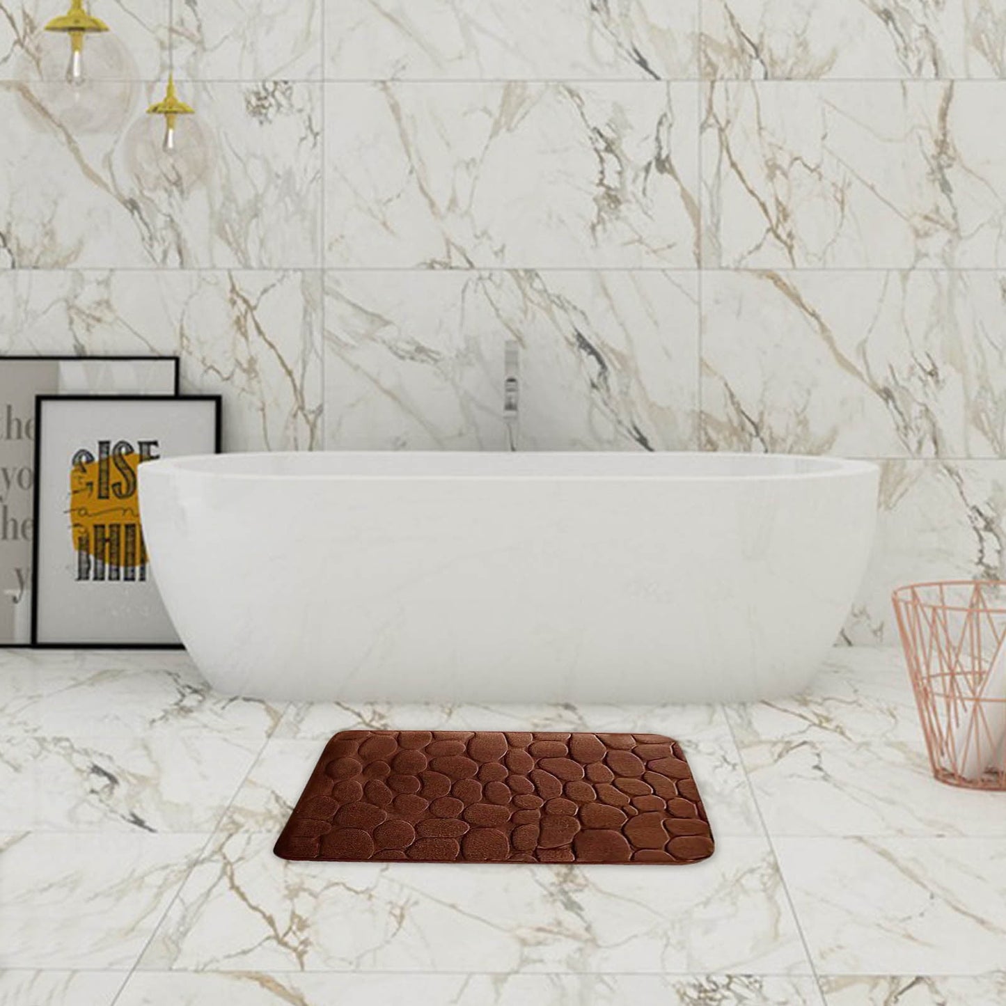 Kdkad Bathroom Rugs Sets 4 Piece, Non Slip Memory Foam Bathroom Rugs, Machine Wash Bathroom Mat Set, Water Absorbent Bath Rug Set for Tub, Toilet and Floor 40*50cmU/15.7*19.7in 50*80cm/19.7*31.5in 50*100cm/19.7*39.3in lid38*40cm/14.9*15.7in K