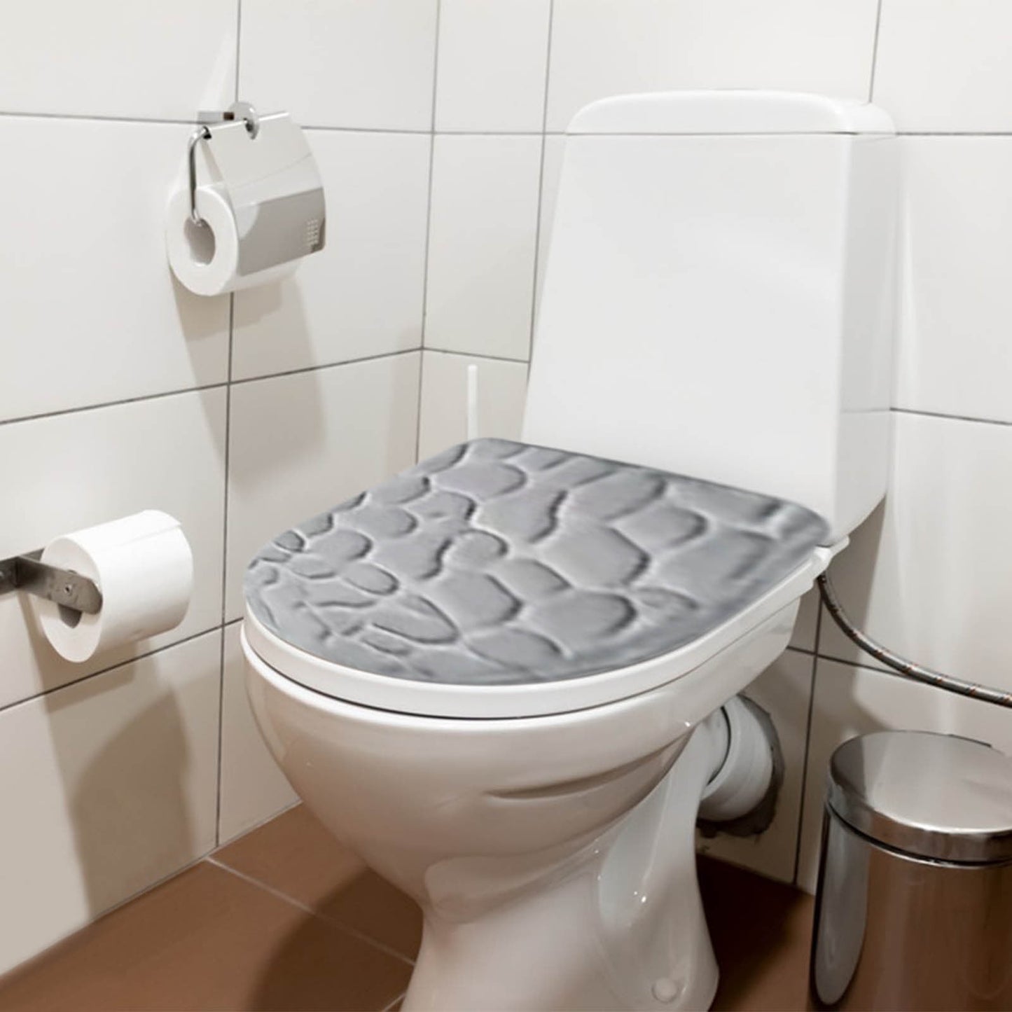 Kdkad Bathroom Rugs Sets 4 Piece, Non Slip Memory Foam Bathroom Rugs, Machine Wash Bathroom Mat Set, Water Absorbent Bath Rug Set for Tub, Toilet and Floor As Show L