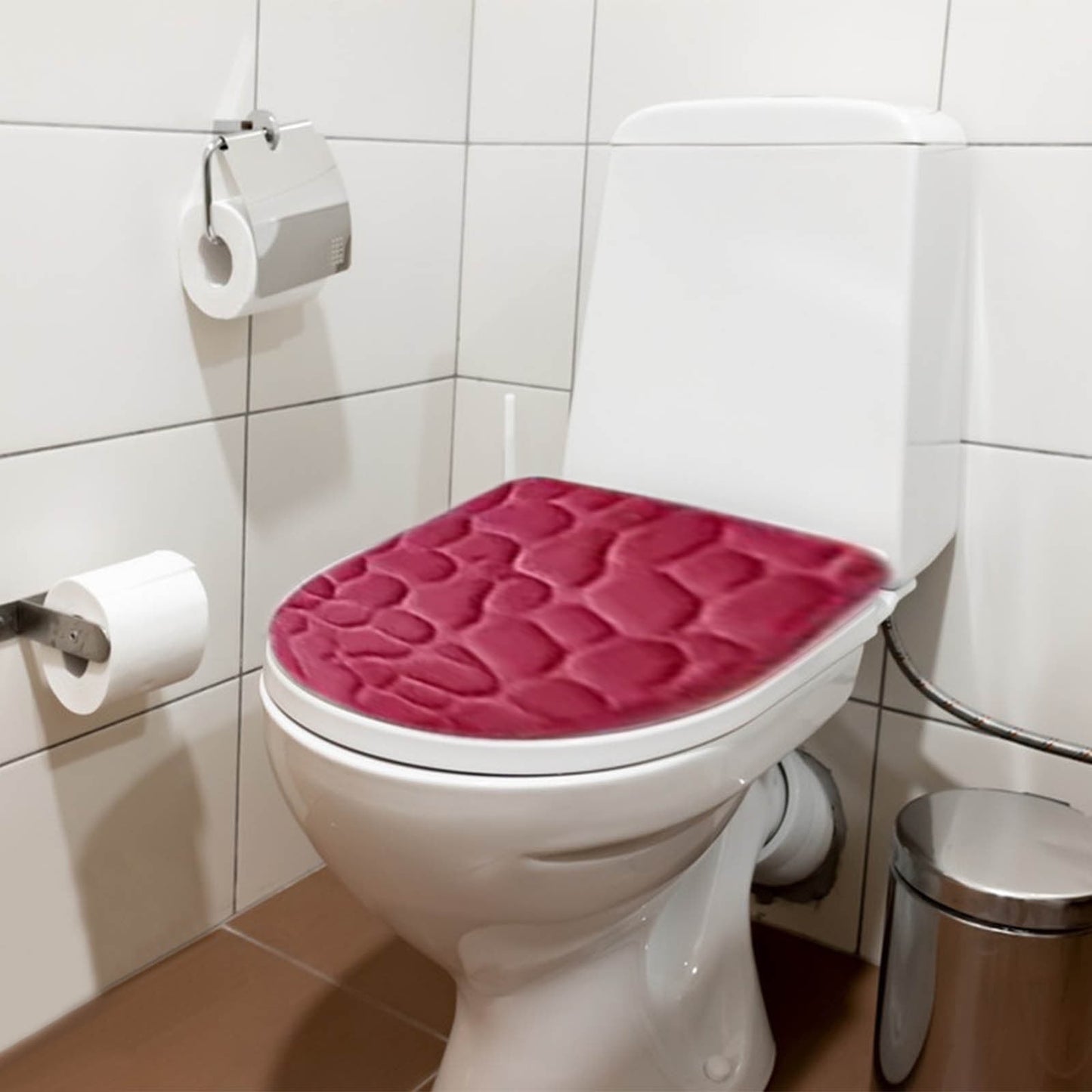 Kdkad Bathroom Rugs Sets 4 Piece, Non Slip Memory Foam Bathroom Rugs, Machine Wash Bathroom Mat Set, Water Absorbent Bath Rug Set for Tub, Toilet and Floor As Show N