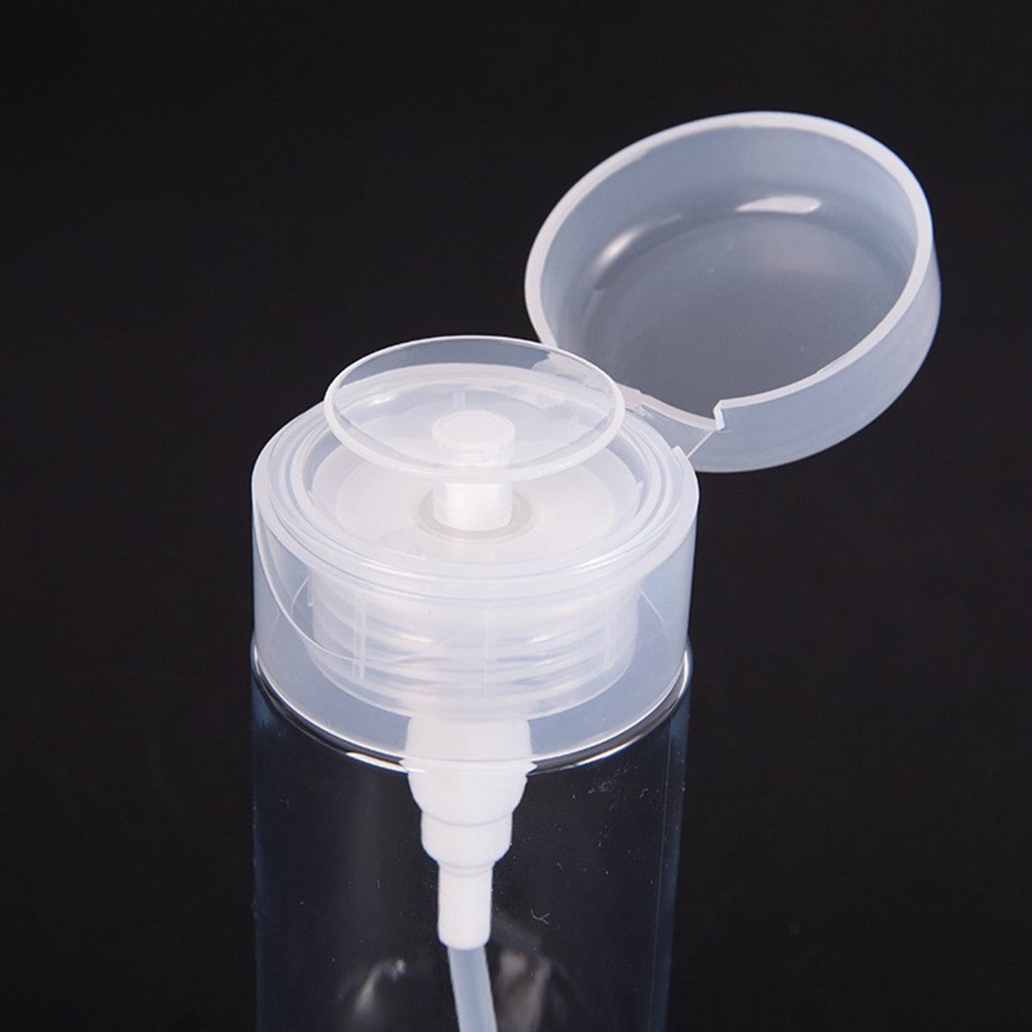 Darzheoy Push Down Pump Dispenser Empty Push Top Bottles Containers for Nail Polish Makeup Remover Micellar Water Facial Toner 200ML Clear