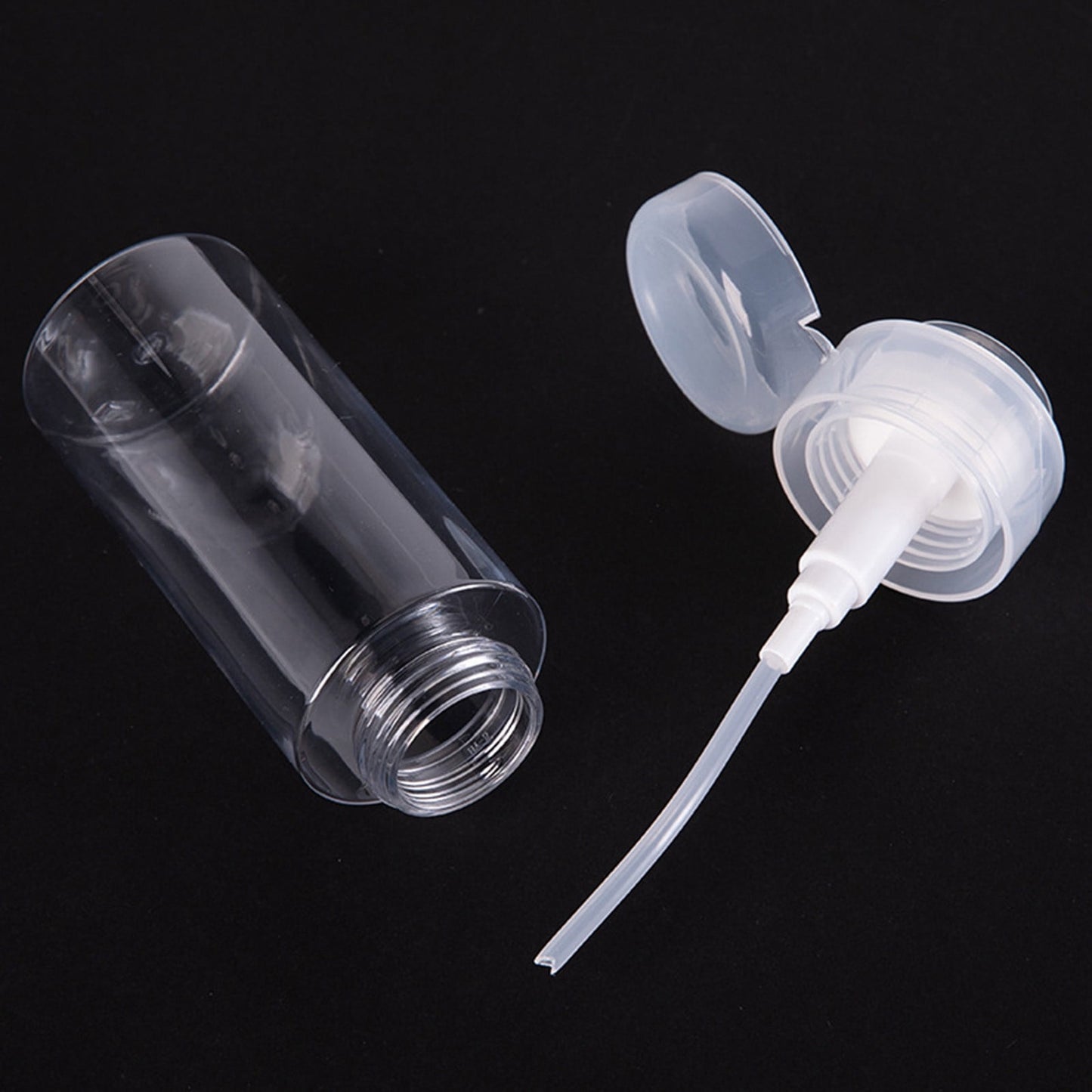 Darzheoy Push Down Pump Dispenser Empty Push Top Bottles Containers for Nail Polish Makeup Remover Micellar Water Facial Toner 200ML Clear