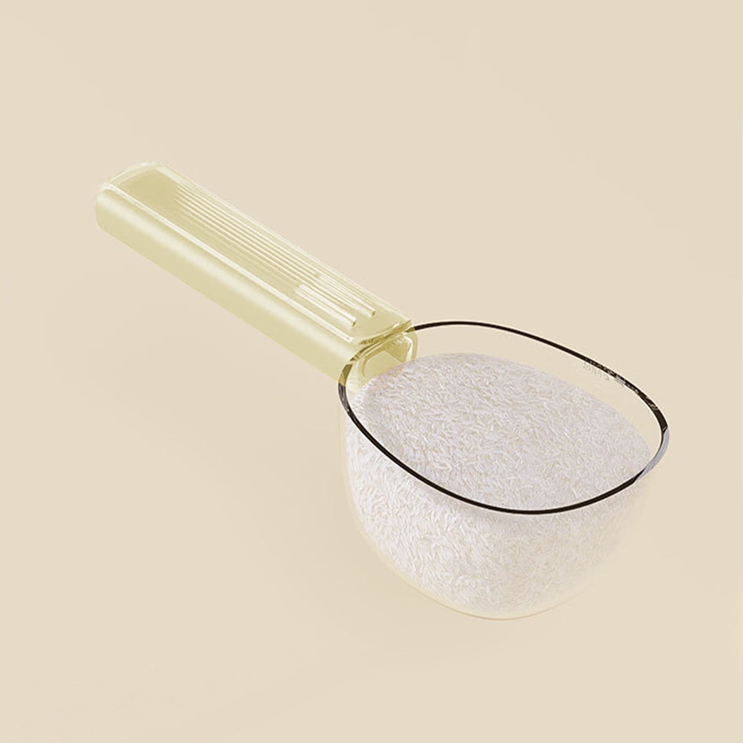 Darzheoy Flour Scoops for Canisters, Grain Scoop Measuring Cups, Food-Safe Kitchen Utensils, Multi-Purpose Flour Scoop for Canisters, Rice Spoon Beige
