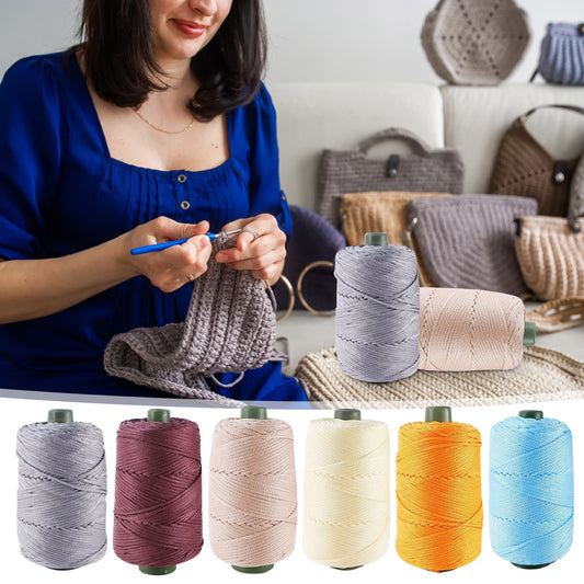 AYktou 32 Colors Macrame Cotton Cord 200g/7.05oz,100% Natural Handmade 4 Strands Twisted Cotton Rope Polyester Thread Spools for Wall Hanging Plants Hangers Gift Wrapping Tapestry DIY Crafts #C - Khaki