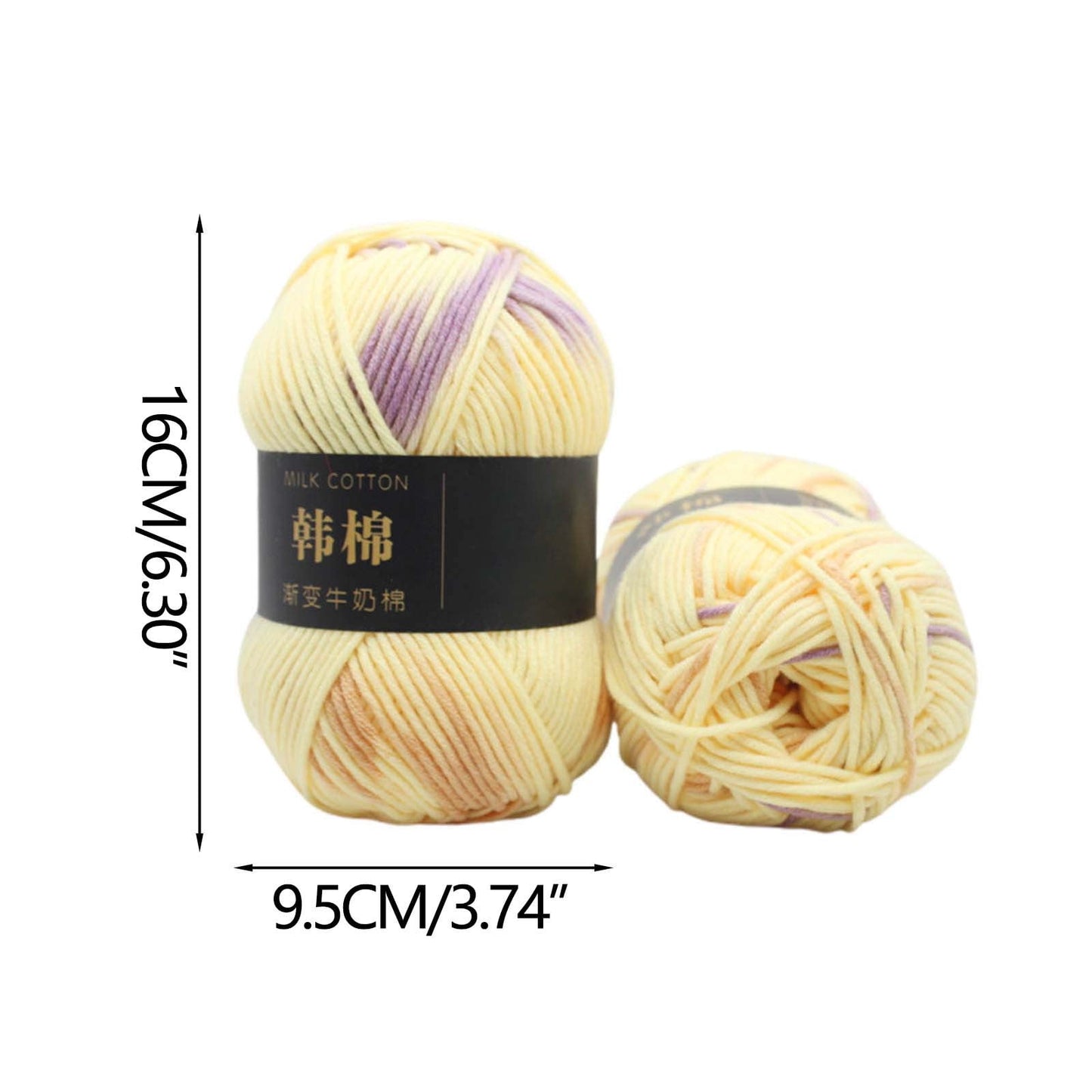 AYktou Cotton Yarn - Multicolor Rainbows Yarn,50 gram Skeins,26 Colors Available,7 Strands Of Combed Milk Cotton Crocheting Yarn for Knitting,Crochet,Weaving,Arts & Crafts - Fiesta #B - Light Yellow