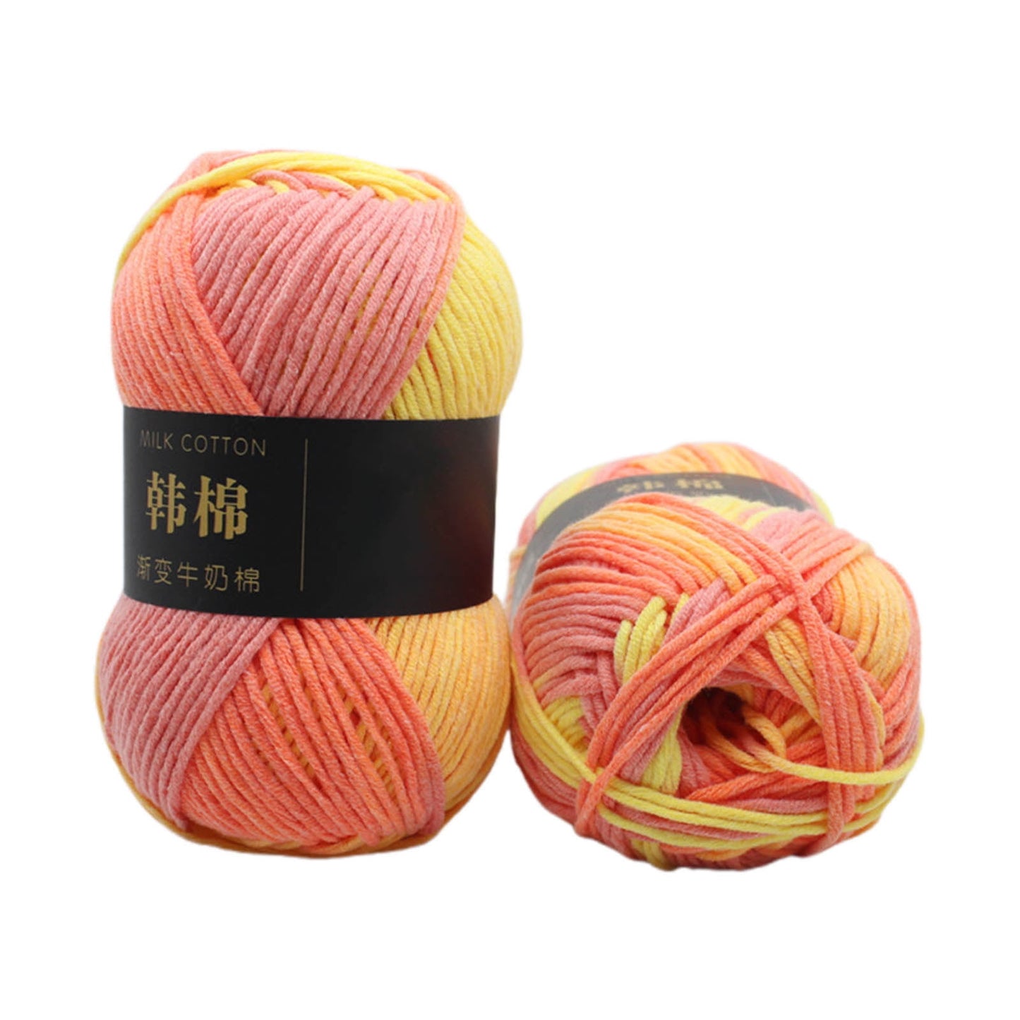 AYktou Cotton Yarn - Multicolor Rainbows Yarn,50 gram Skeins,26 Colors Available,7 Strands Of Combed Milk Cotton Crocheting Yarn for Knitting,Crochet,Weaving,Arts & Crafts - Fiesta #D - Orange