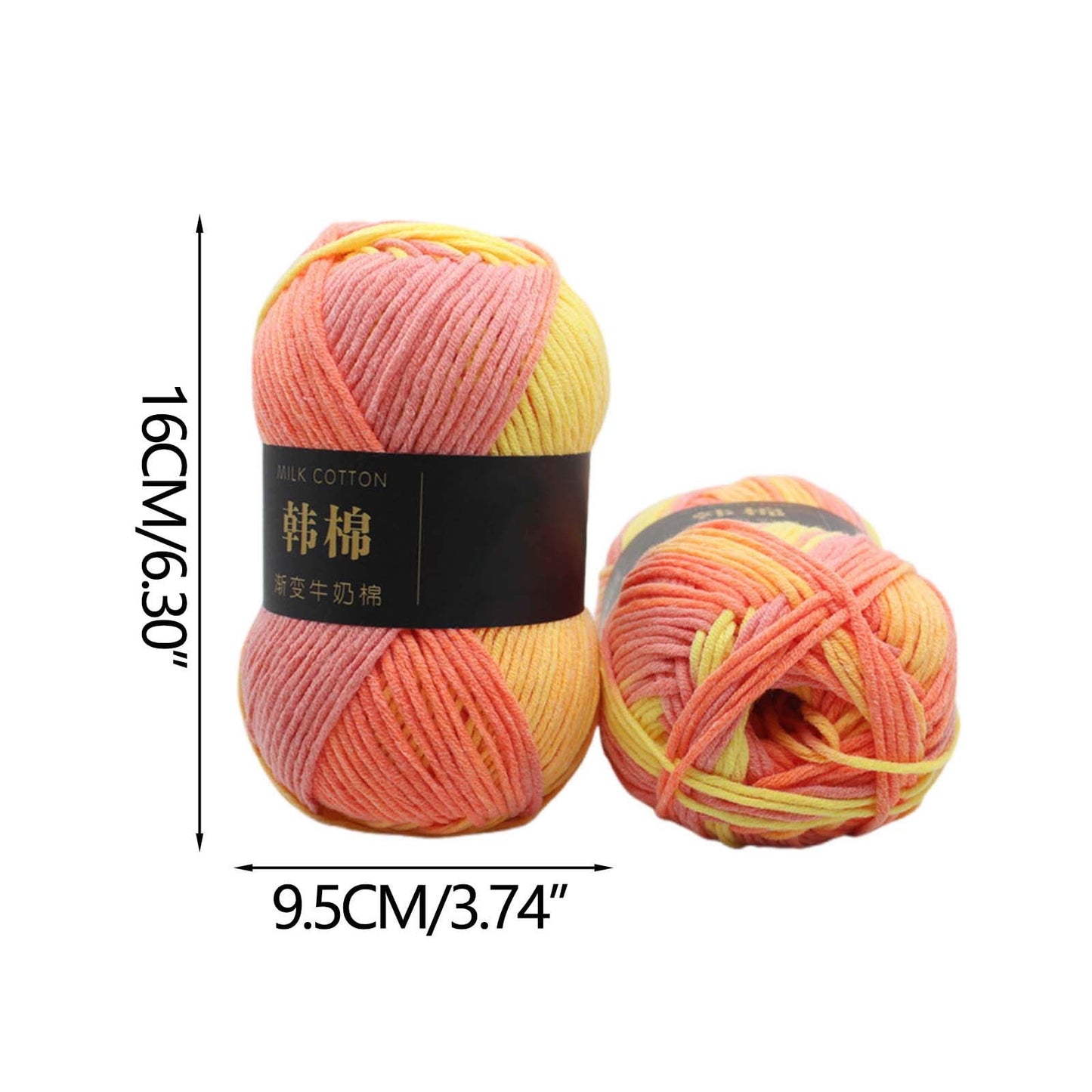 AYktou Cotton Yarn - Multicolor Rainbows Yarn,50 gram Skeins,26 Colors Available,7 Strands Of Combed Milk Cotton Crocheting Yarn for Knitting,Crochet,Weaving,Arts & Crafts - Fiesta #D - Orange