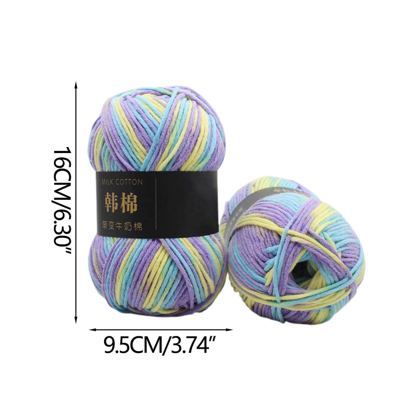 AYktou Cotton Yarn - Multicolor Rainbows Yarn,50 gram Skeins,26 Colors Available,7 Strands Of Combed Milk Cotton Crocheting Yarn for Knitting,Crochet,Weaving,Arts & Crafts - Fiesta #E - Light Blue