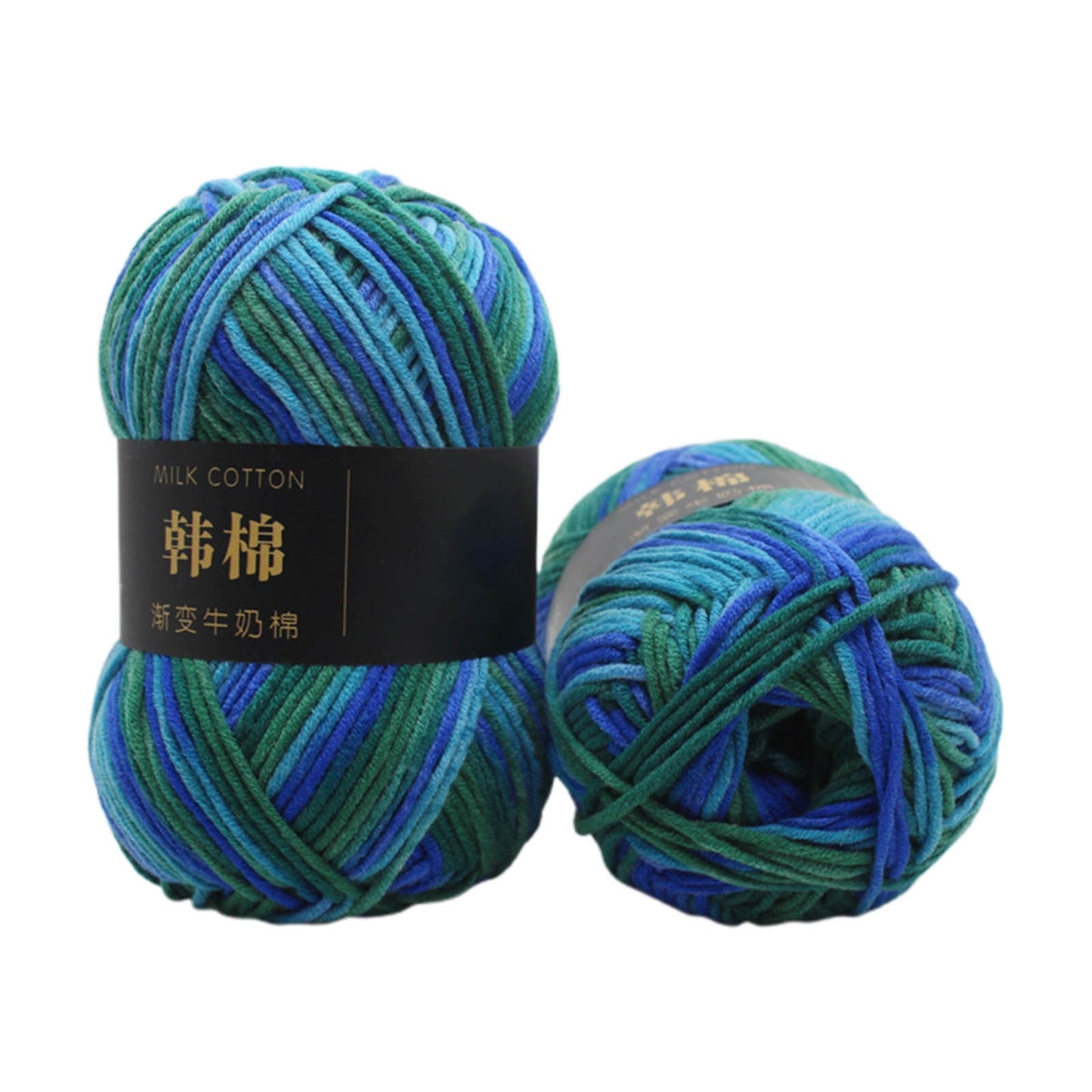 AYktou Cotton Yarn - Multicolor Rainbows Yarn,50 gram Skeins,26 Colors Available,7 Strands Of Combed Milk Cotton Crocheting Yarn for Knitting,Crochet,Weaving,Arts & Crafts - Fiesta #G - Navy Blue