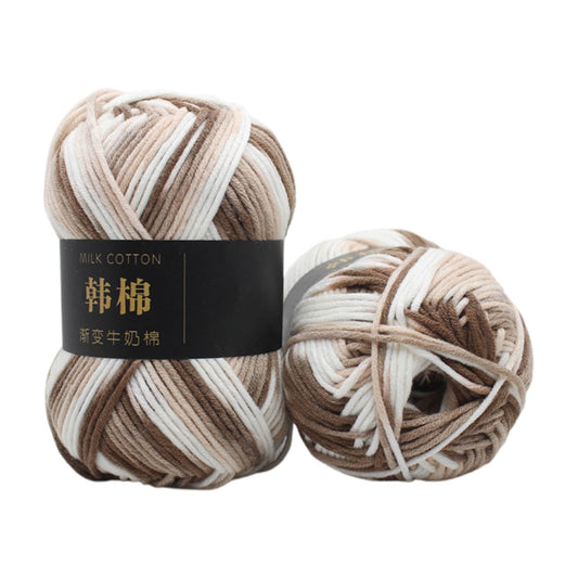 AYktou Cotton Yarn - Multicolor Rainbows Yarn,50 gram Skeins,26 Colors Available,7 Strands Of Combed Milk Cotton Crocheting Yarn for Knitting,Crochet,Weaving,Arts & Crafts - Fiesta #I - Curry