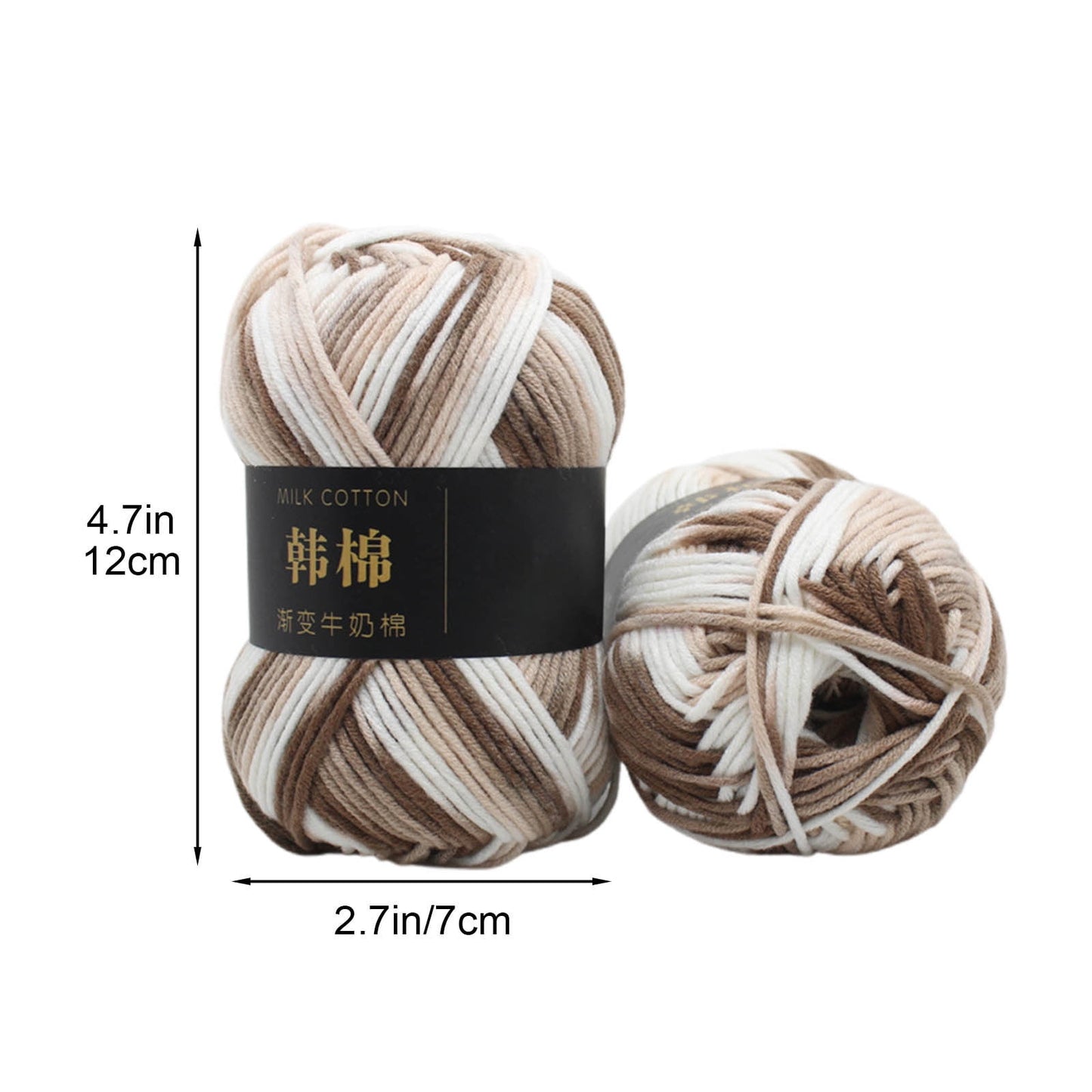 AYktou Cotton Yarn - Multicolor Rainbows Yarn,50 gram Skeins,26 Colors Available,7 Strands Of Combed Milk Cotton Crocheting Yarn for Knitting,Crochet,Weaving,Arts & Crafts - Fiesta #I - Curry