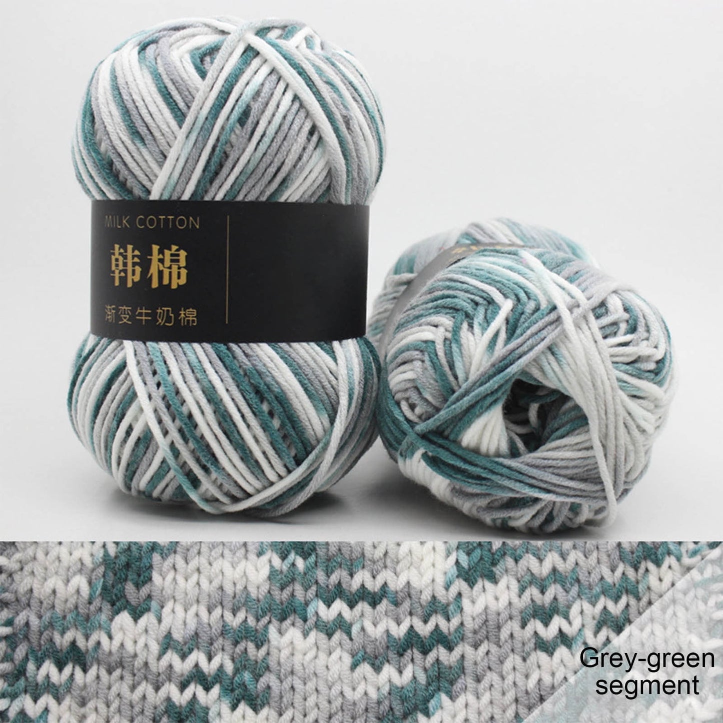 AYktou Cotton Yarn - Multicolor Rainbows Yarn,50 gram Skeins,26 Colors Available,7 Strands Of Combed Milk Cotton Crocheting Yarn for Knitting,Crochet,Weaving,Arts & Crafts - Fiesta #J - Gray