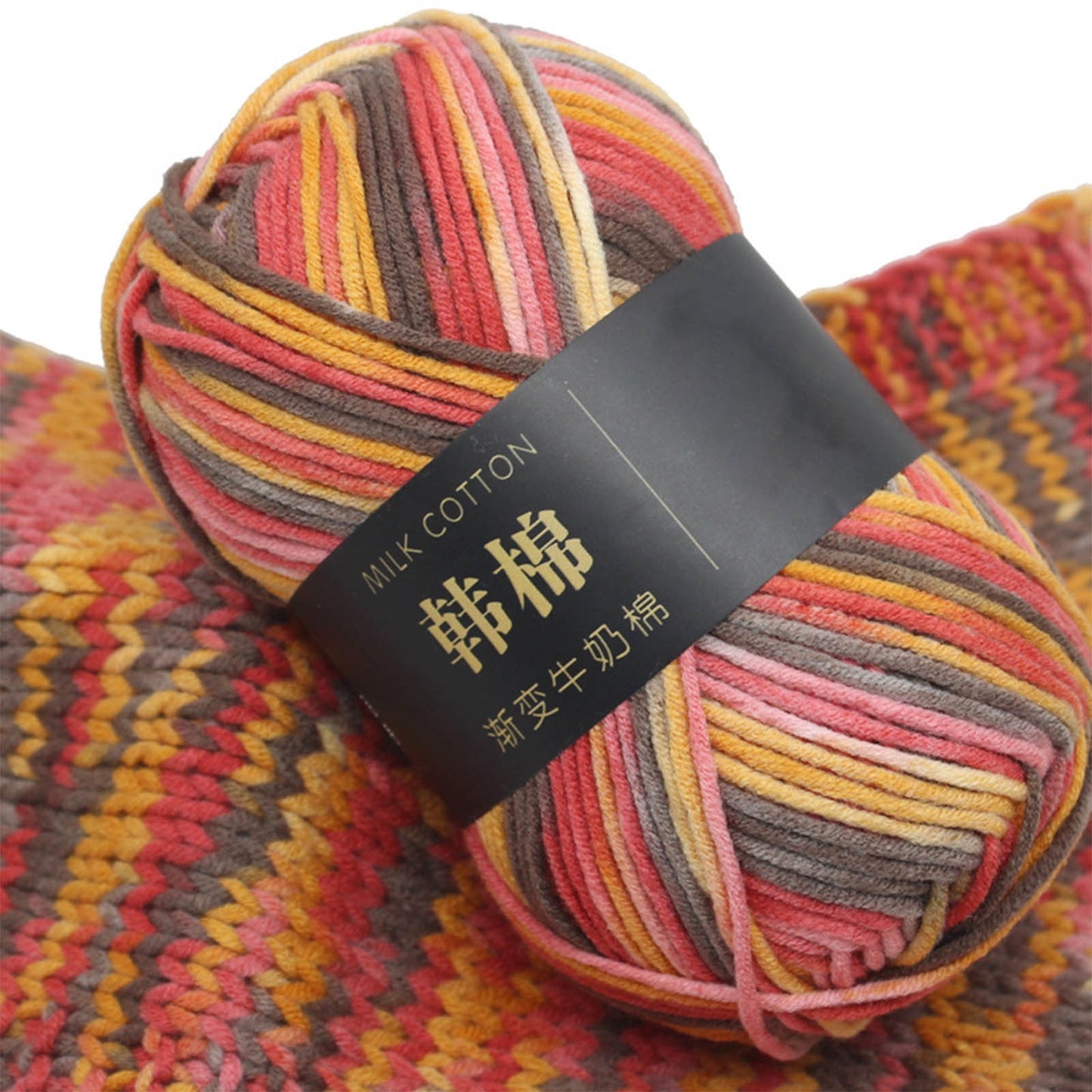 AYktou Cotton Yarn - Multicolor Rainbows Yarn,50 gram Skeins,26 Colors Available,7 Strands Of Combed Milk Cotton Crocheting Yarn for Knitting,Crochet,Weaving,Arts & Crafts - Fiesta #W - Multicolor
