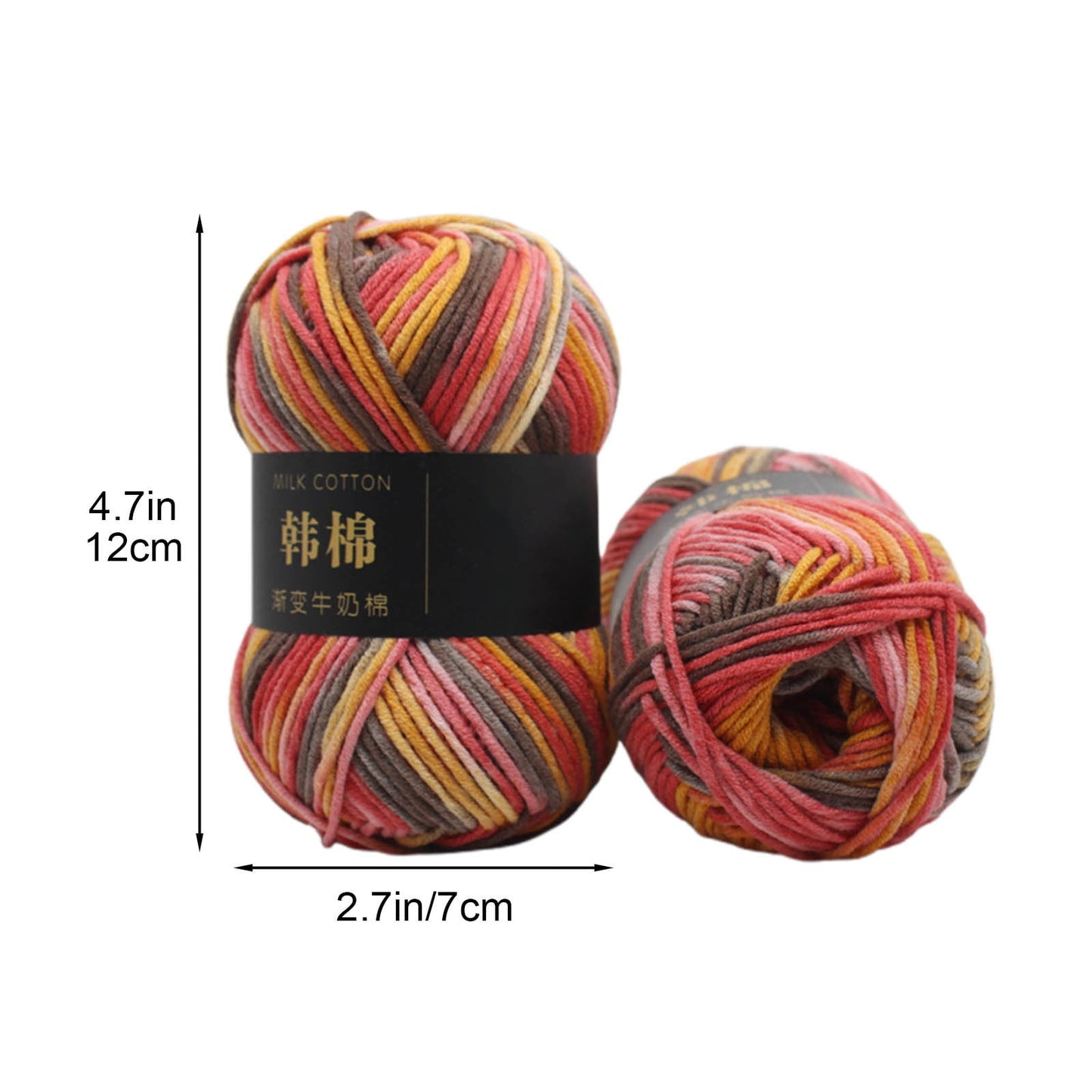 AYktou Cotton Yarn - Multicolor Rainbows Yarn,50 gram Skeins,26 Colors Available,7 Strands Of Combed Milk Cotton Crocheting Yarn for Knitting,Crochet,Weaving,Arts & Crafts - Fiesta #W - Multicolor