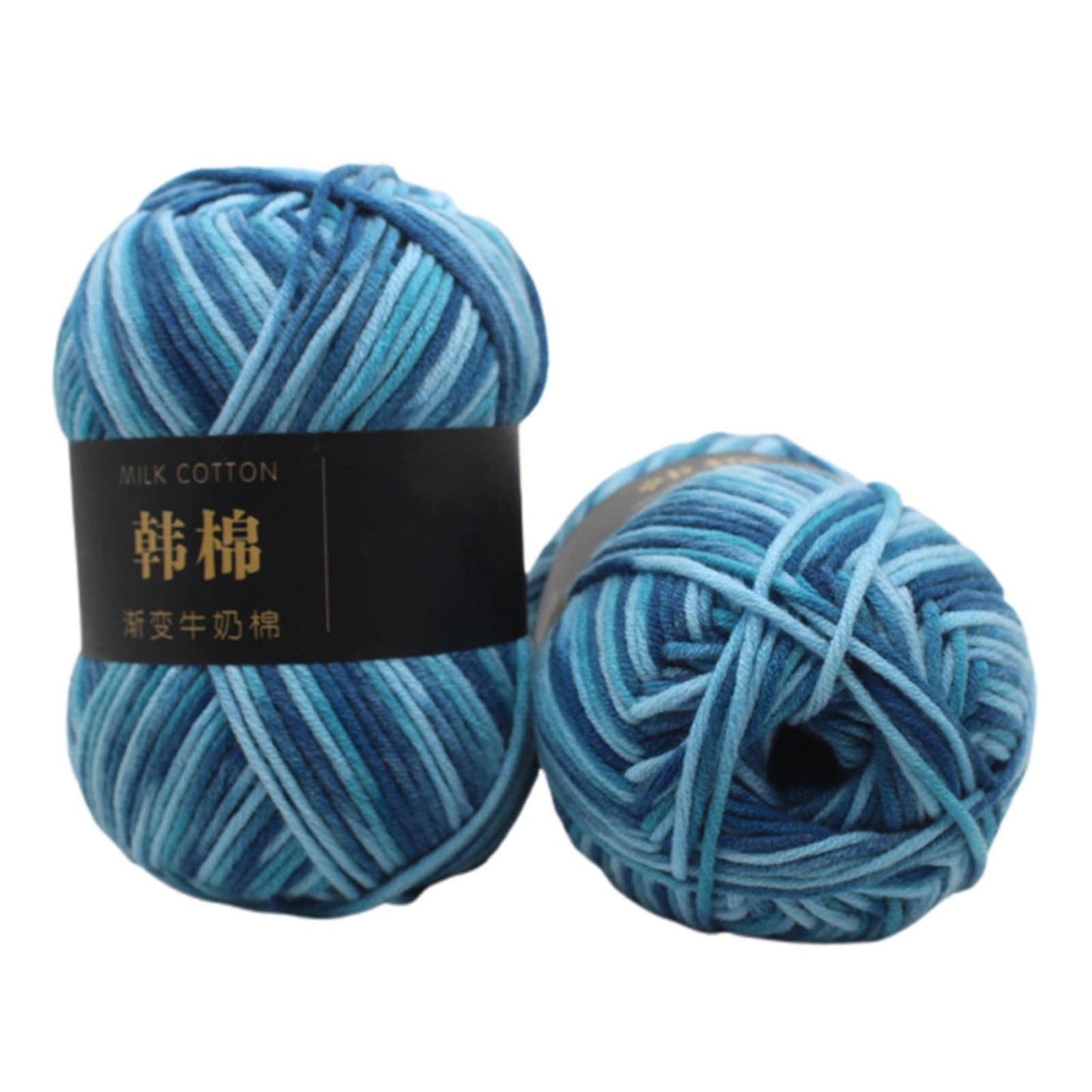 AYktou Cotton Yarn - Multicolor Rainbows Yarn,50 gram Skeins,26 Colors Available,7 Strands Of Combed Milk Cotton Crocheting Yarn for Knitting,Crochet,Weaving,Arts & Crafts - Fiesta #Z - Light Blue