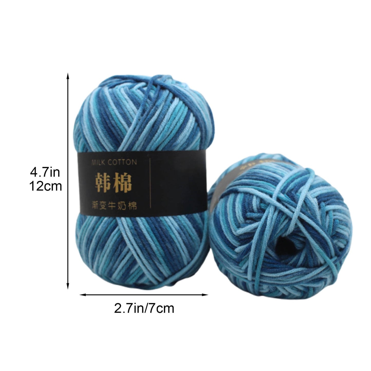 AYktou Cotton Yarn - Multicolor Rainbows Yarn,50 gram Skeins,26 Colors Available,7 Strands Of Combed Milk Cotton Crocheting Yarn for Knitting,Crochet,Weaving,Arts & Crafts - Fiesta #Z - Light Blue