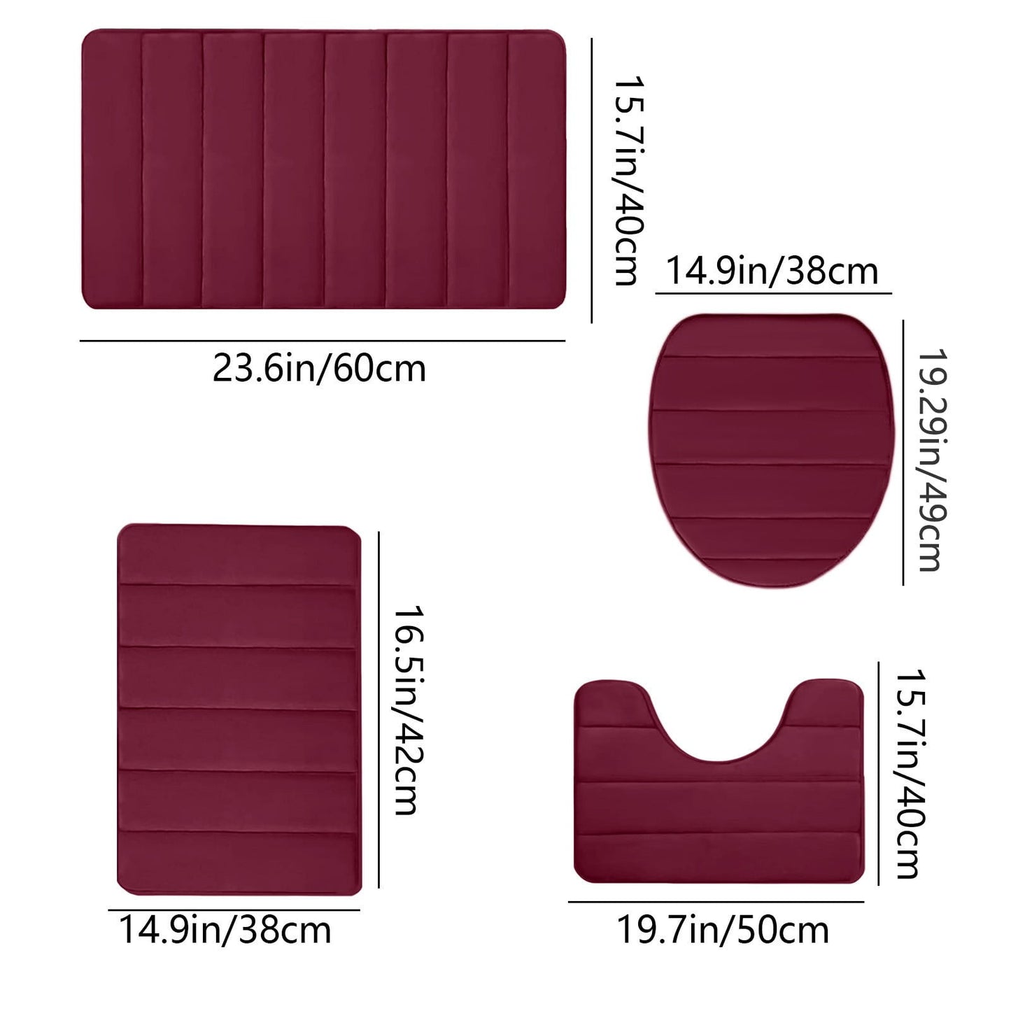 Kdkad Bathroom Rugs Sets 3 Piece, Bath Rugs for Bathroom Non Slip, Ultra Soft Water Absorbent Microfiber Bath Mat Set, Machine Washable Thick Plush Bath Mats for Bathroom Floor,Tub and Shower 4 pc Black 1