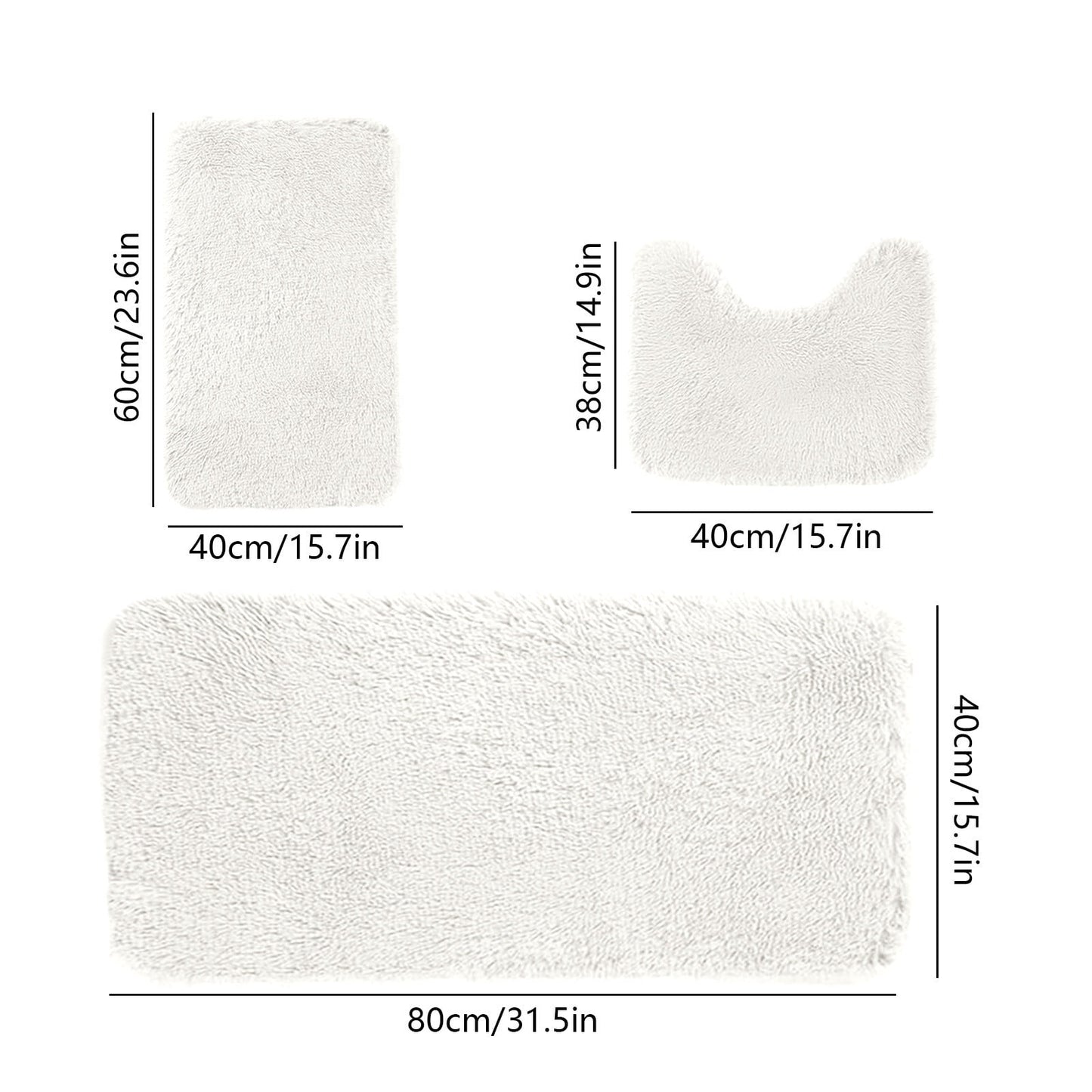 Kdkad Bathroom Rugs Sets 3 Piece, Bath Rugs for Bathroom Non Slip, Ultra Soft Water Absorbent Microfiber Bath Mat Set, Machine Washable Thick Plush Bath Mats for Bathroom Floor,Tub and Shower 3 pc Gray 1
