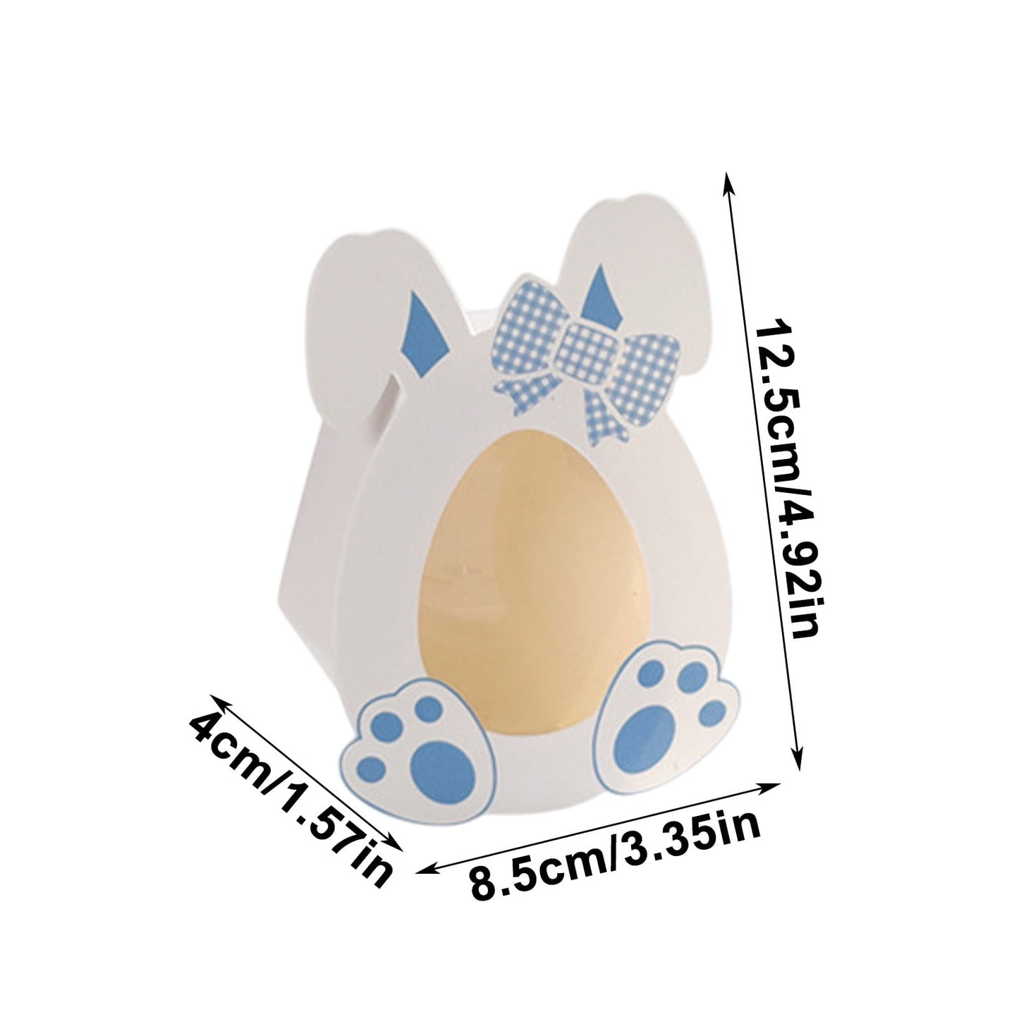 Darzheoy 10 Pcs Easter Treat Boxes with Clear Window Cardboard Box Bunny Bags Rabbit Box Spring Holiday Paper Container for Cookie Goodie Candy Favors Blue