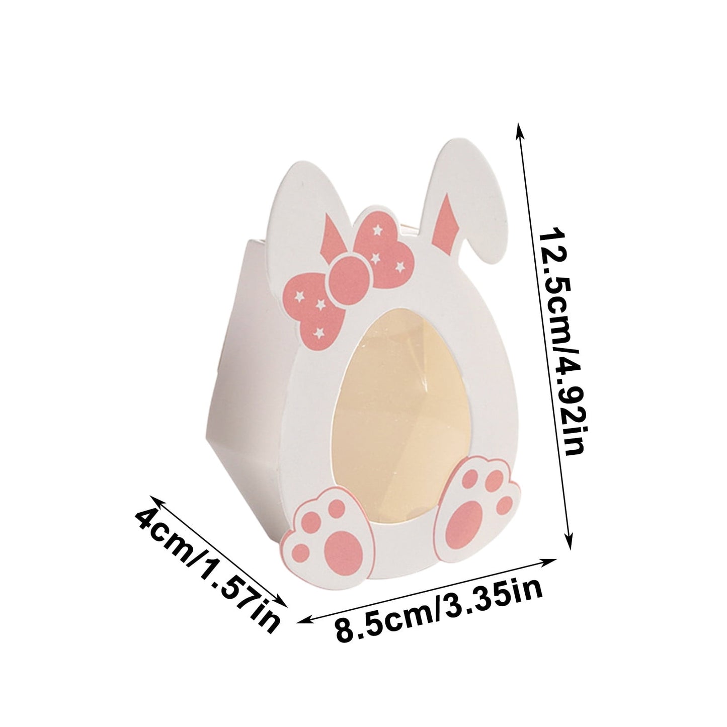 Darzheoy 10 Pcs Easter Treat Boxes with Clear Window Cardboard Box Bunny Bags Rabbit Box Spring Holiday Paper Container for Cookie Goodie Candy Favors Pink