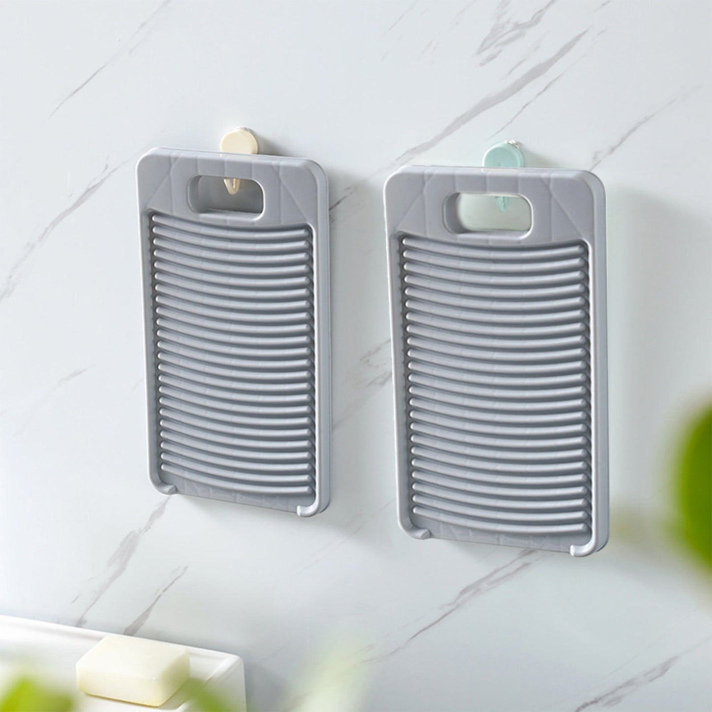 Kdkad Washboard for Hand Washing Clothes, Portable Plastics Wash Board, Household Scrub Board, Washing Board for Laundry Home Dormitory Travel Small Delicate Articles Cleaning 11.2×6.3 in Gray