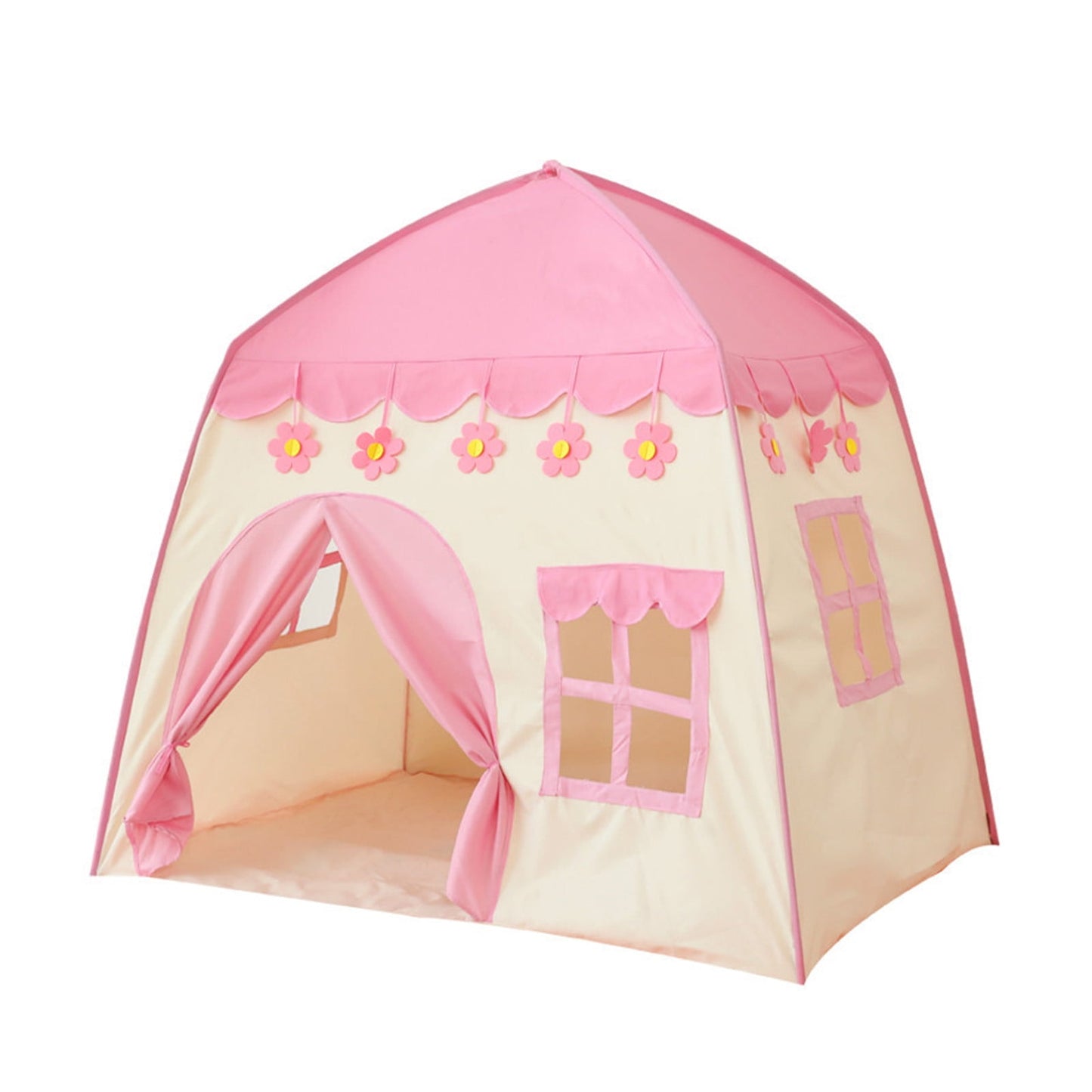 Darzheoy Cute Princess Tent for Girls, Princess Castle Play Tent Playhouse for Children Indoor and Outdoor Fun, 51"x 40" x 51 Pink