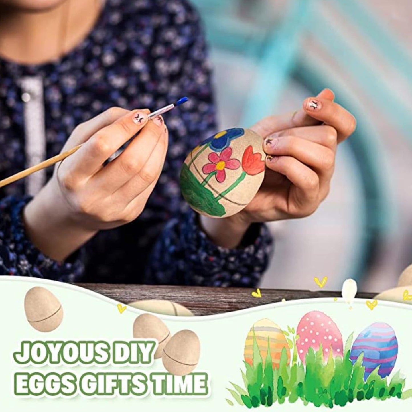 Darzheoy 10 Pcs DIY Paper Mache Easter Eggs 2.1 Inch Unpainted Empty Egg Easter Craft Supplies Hollow Egg for Fillable Paintable Fake Egg Decor Easter Party Ornament Brown