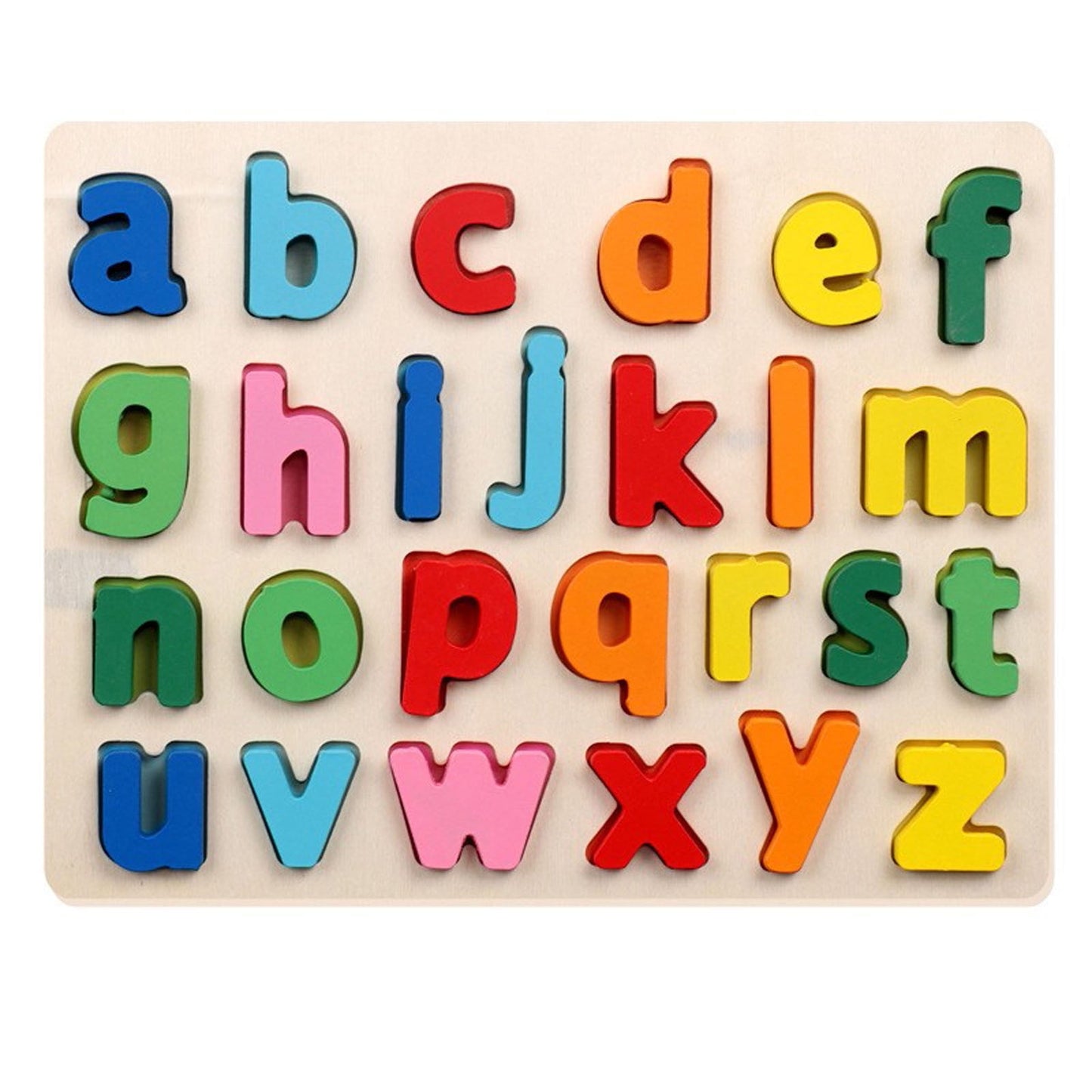 Darzheoy Wooden Alphabet Learning Puzzle Educational Learning Toys Wood ABC Peg Letters Puzzle Colorful Jigsaw Blocks Board for Toddler Kids Boy Girl Colorful