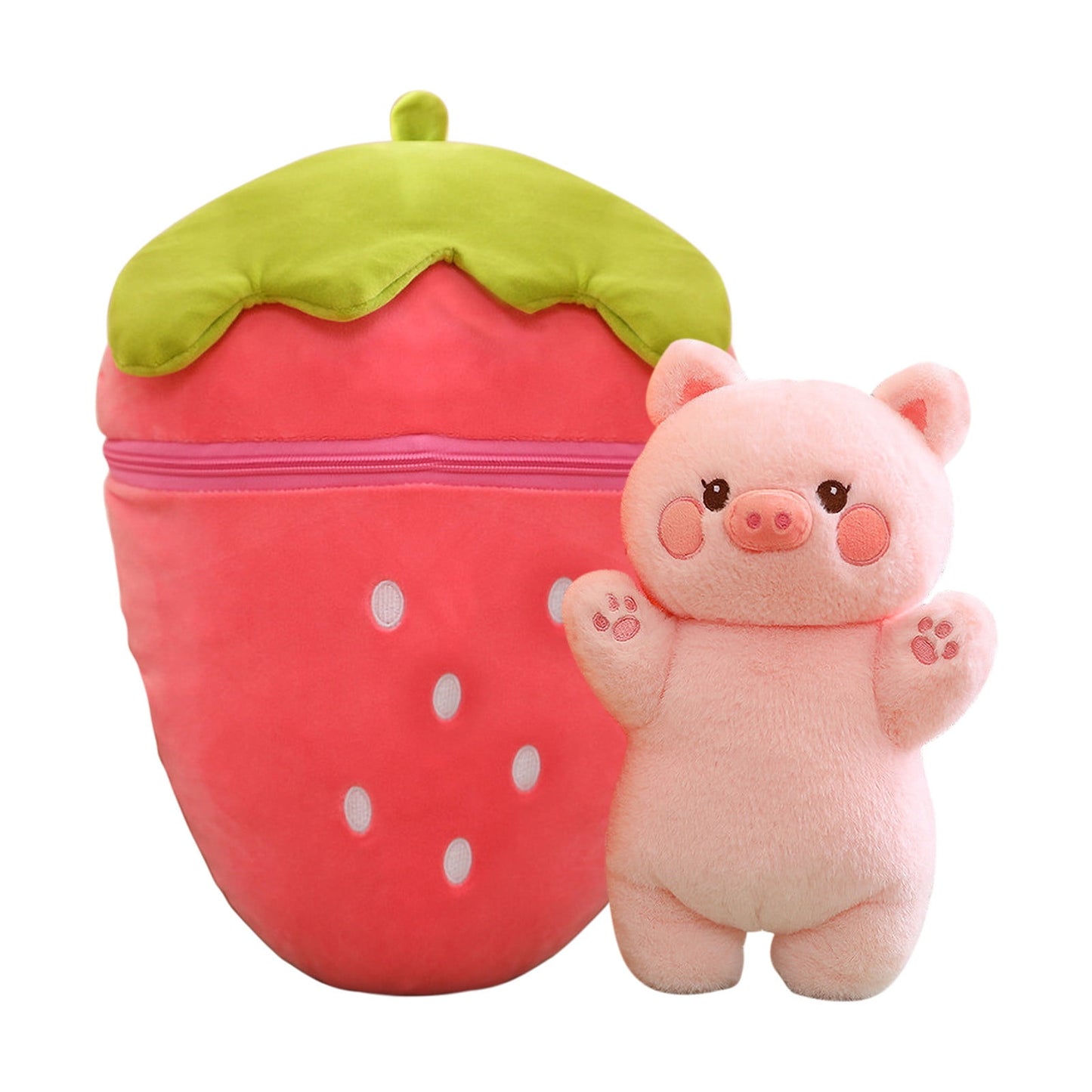 Chmadoxn Easter Adorable Stuffed Bunny Plush Toy - 2-in-1 Transformable Carrot & Strawberry Fruit Doll, Cute Spring Gift for Kids, Easter Basket Stuffer, Collectible Home Decor 15.7" D