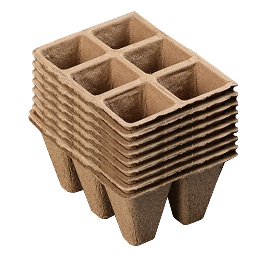Darzheoy 30 Cells Peat Pots Seed Starter Trays 5 Packs Biodegradable Seedling Pots Germination Trays Organic Plant Starter Kit B