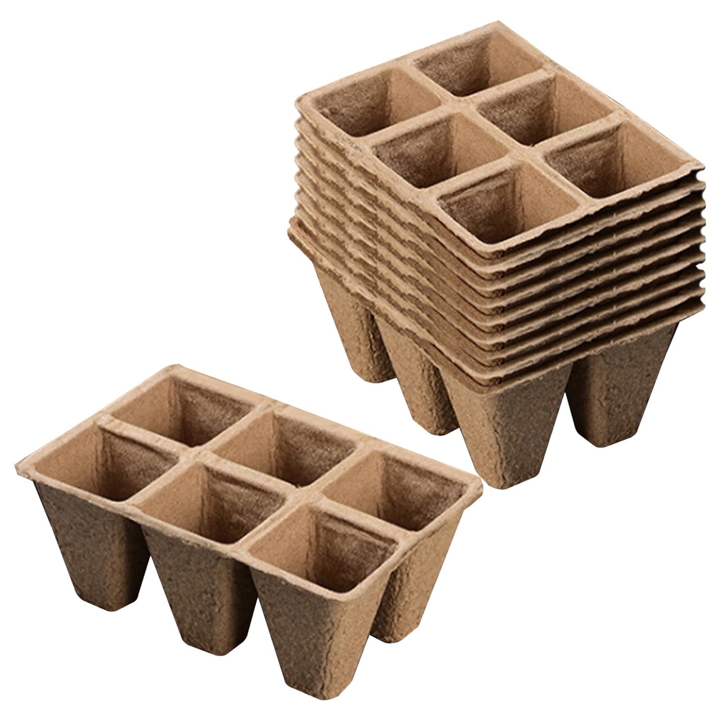Darzheoy 30 Cells Peat Pots Seed Starter Trays 5 Packs Biodegradable Seedling Pots Germination Trays Organic Plant Starter Kit B