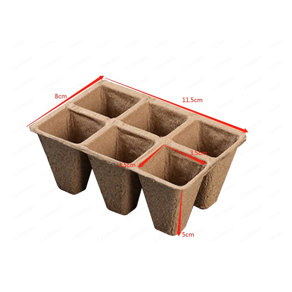 Darzheoy 30 Cells Peat Pots Seed Starter Trays 5 Packs Biodegradable Seedling Pots Germination Trays Organic Plant Starter Kit C