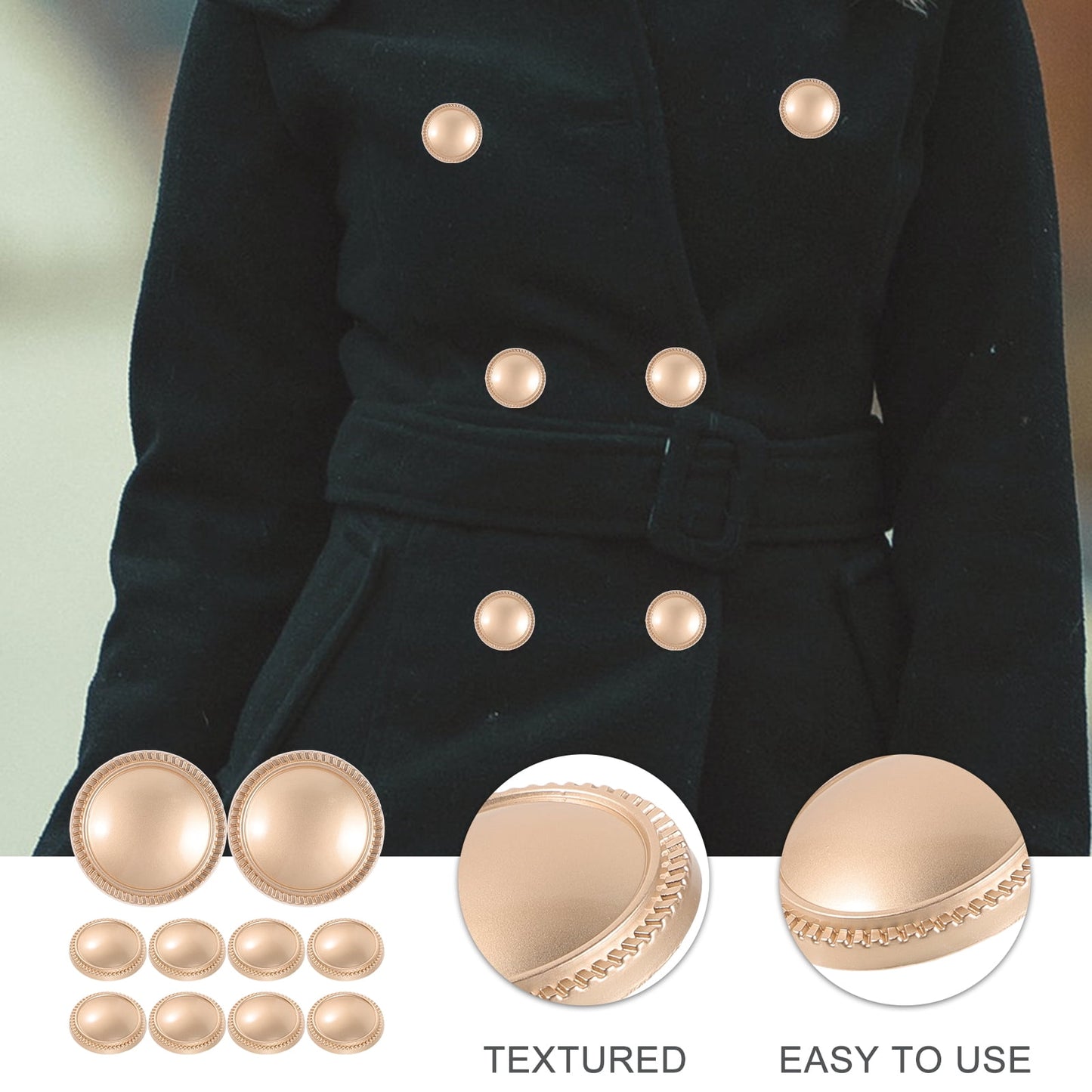 Worgeous 10 Pcs Buttons for Crafts Clothes Replacement Table Decorations Replaceable Cup Lid Travel Golden