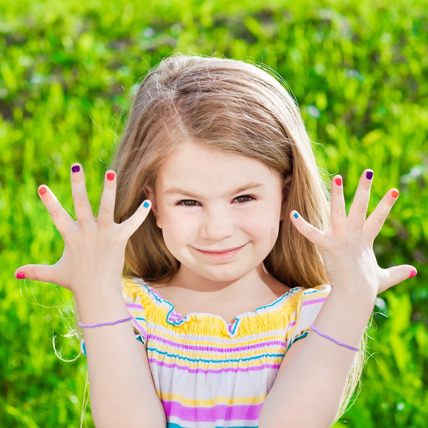 Worgeous 7 Pcs Colorful Bead Bracelets Set for Girls Kids Toddlers Child Jewelry Accessories