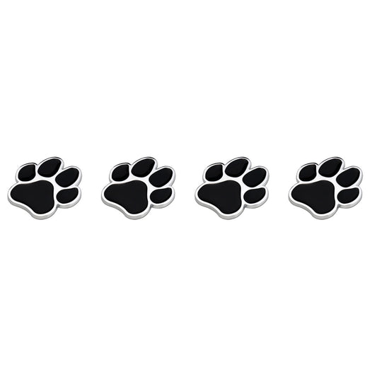 4pcs Decorative Car Sticker Metal Dog Paw Car Stickers Auto Footprint Decals Vehicle Decor