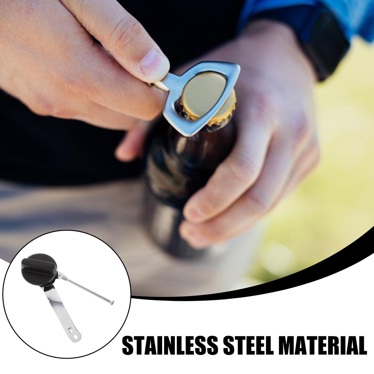 HOOWIFFY Stainless Steel Manual Bottle Opener Kitchen Tool Set Easy to Use Bar Accessories