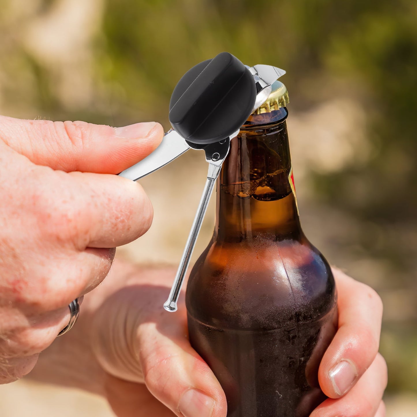 HOOWIFFY Stainless Steel Manual Bottle Opener Kitchen Tool Set Easy to Use Bar Accessories