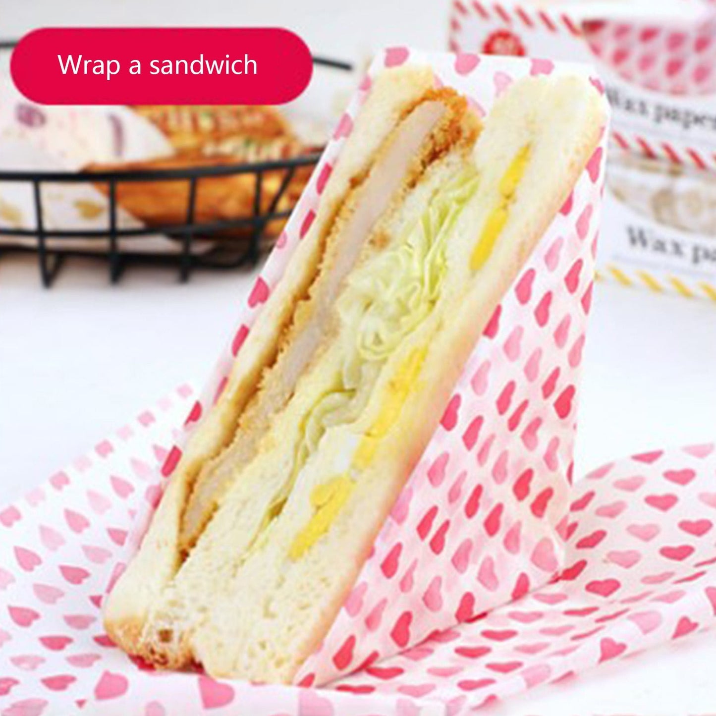 Darzheoy Wax Paper, Food Picnic Paper, 50 sheets Grease Proof Paper, Waterproof Dry Hamburger Paper Liners Wrapping Tissue for Plastic Food Basket A