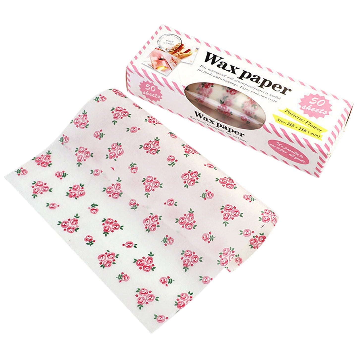 Darzheoy Wax Paper, Food Picnic Paper, 50 sheets Grease Proof Paper, Waterproof Dry Hamburger Paper Liners Wrapping Tissue for Plastic Food Basket C