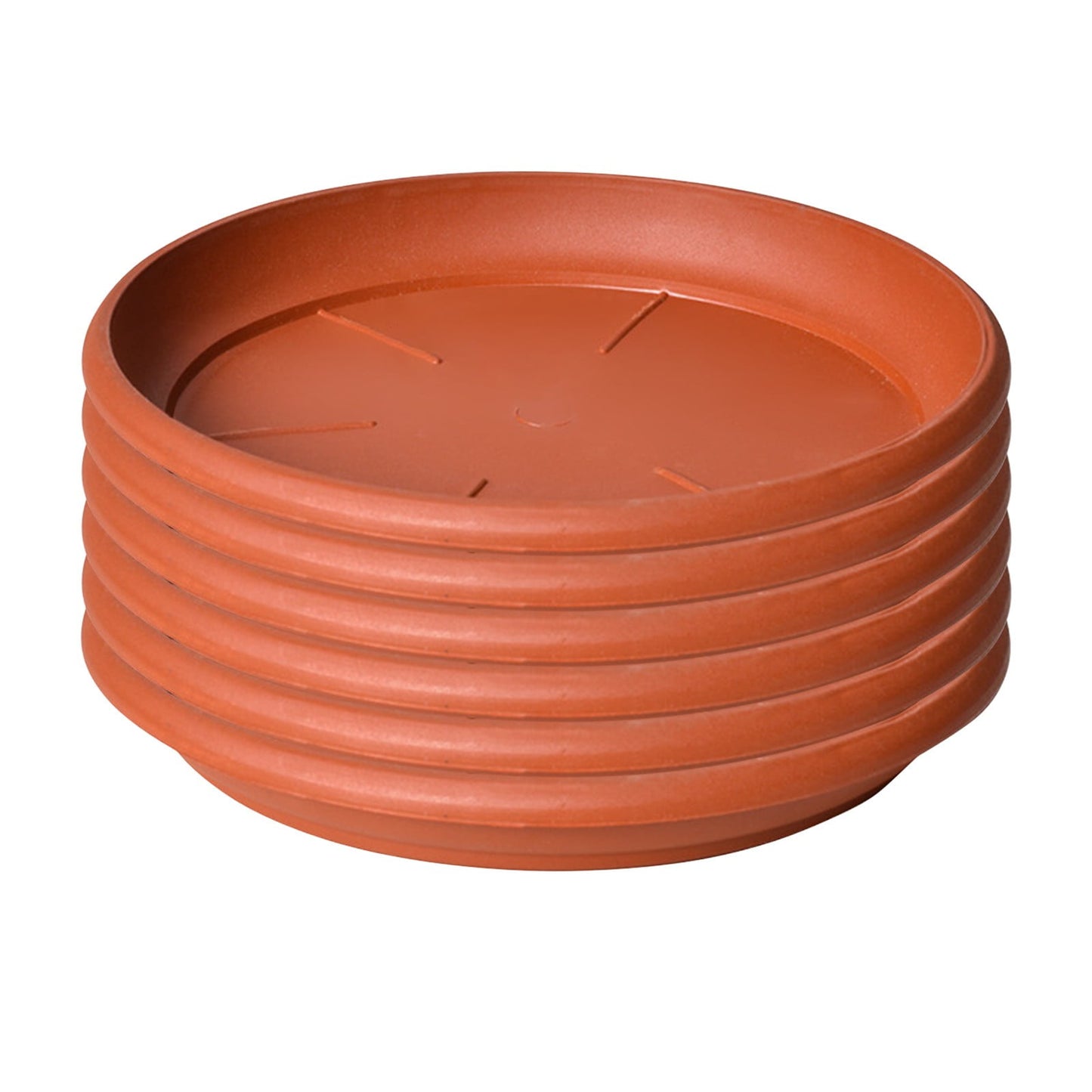 Darzheoy 6 Pack Plant Saucer Tray 3.6 inch, Heavy Duty Plastic Pot Plant Drip Trays Saucers for Indoors Outdoor, Plant Water Tray for Planters 5.9" Brown