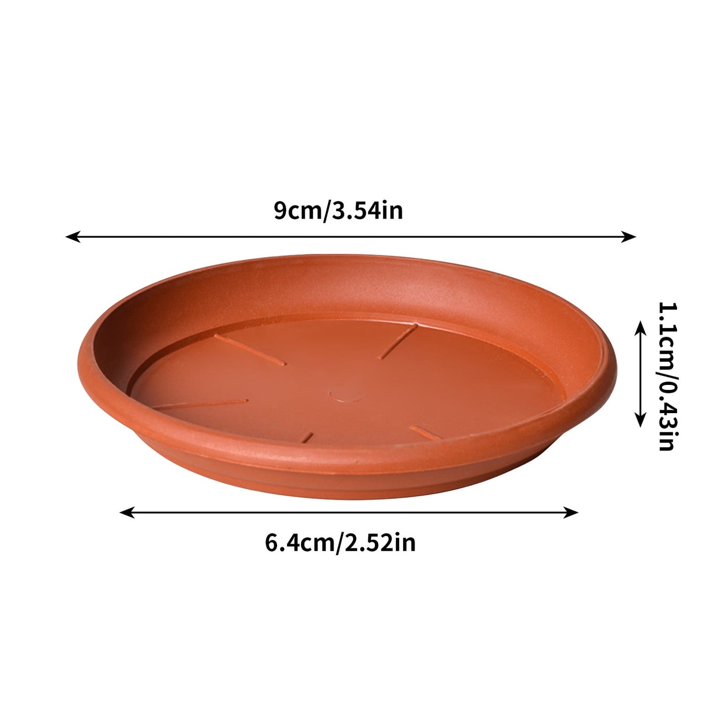 Darzheoy 6 Pack Plant Saucer Tray 3.6 inch, Heavy Duty Plastic Pot Plant Drip Trays Saucers for Indoors Outdoor, Plant Water Tray for Planters 5.9" Brown