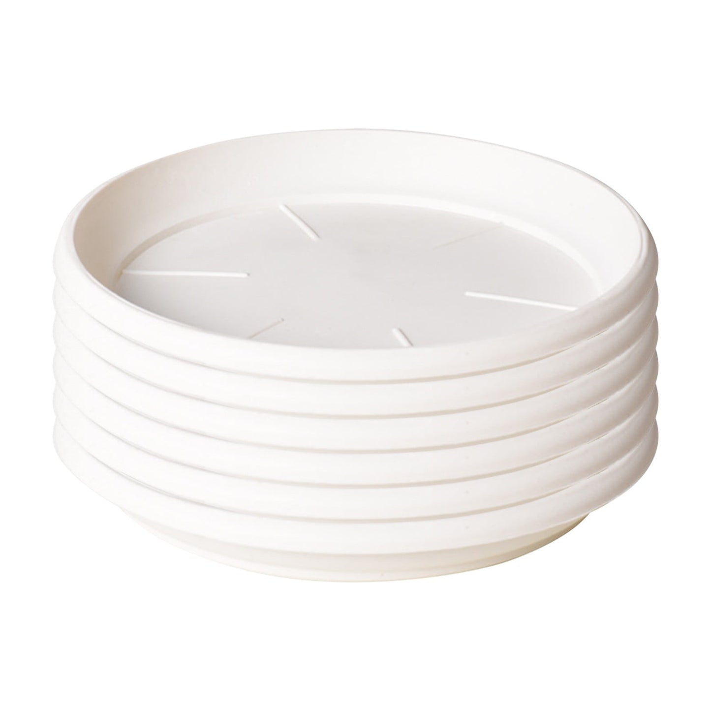 Darzheoy 6 Pack Plant Saucer Tray 3.6 inch, Heavy Duty Plastic Pot Plant Drip Trays Saucers for Indoors Outdoor, Plant Water Tray for Planters 4.7" White
